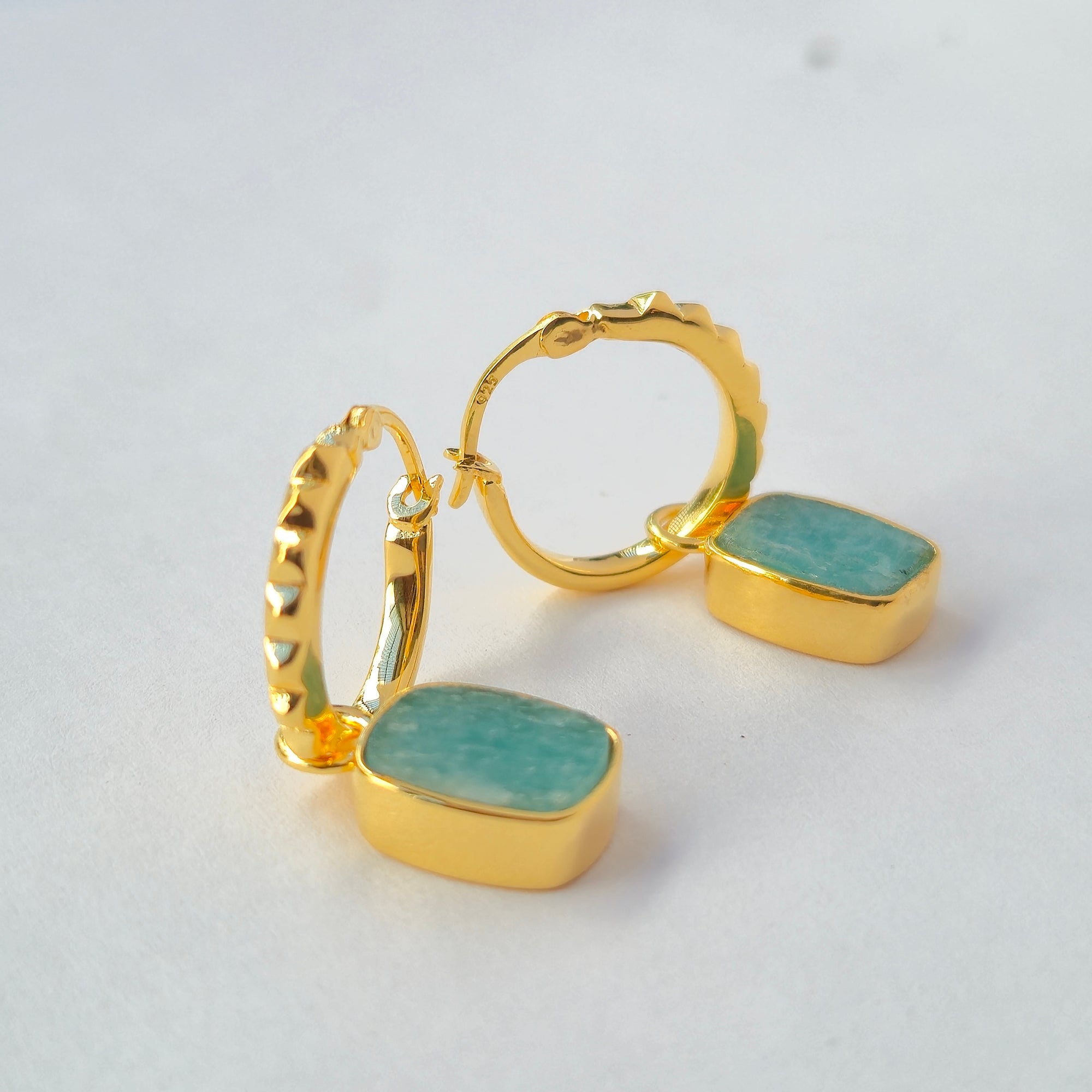 Mini Pyramid Charm Convertible Hoop Earrings