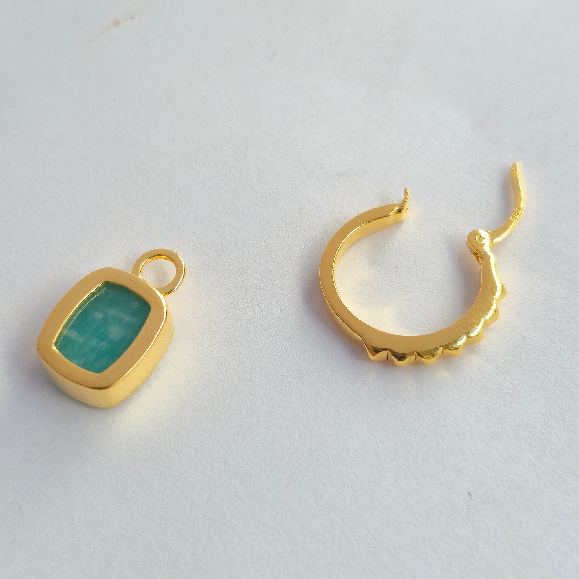 Mini Pyramid Charm Convertible Hoop Earrings