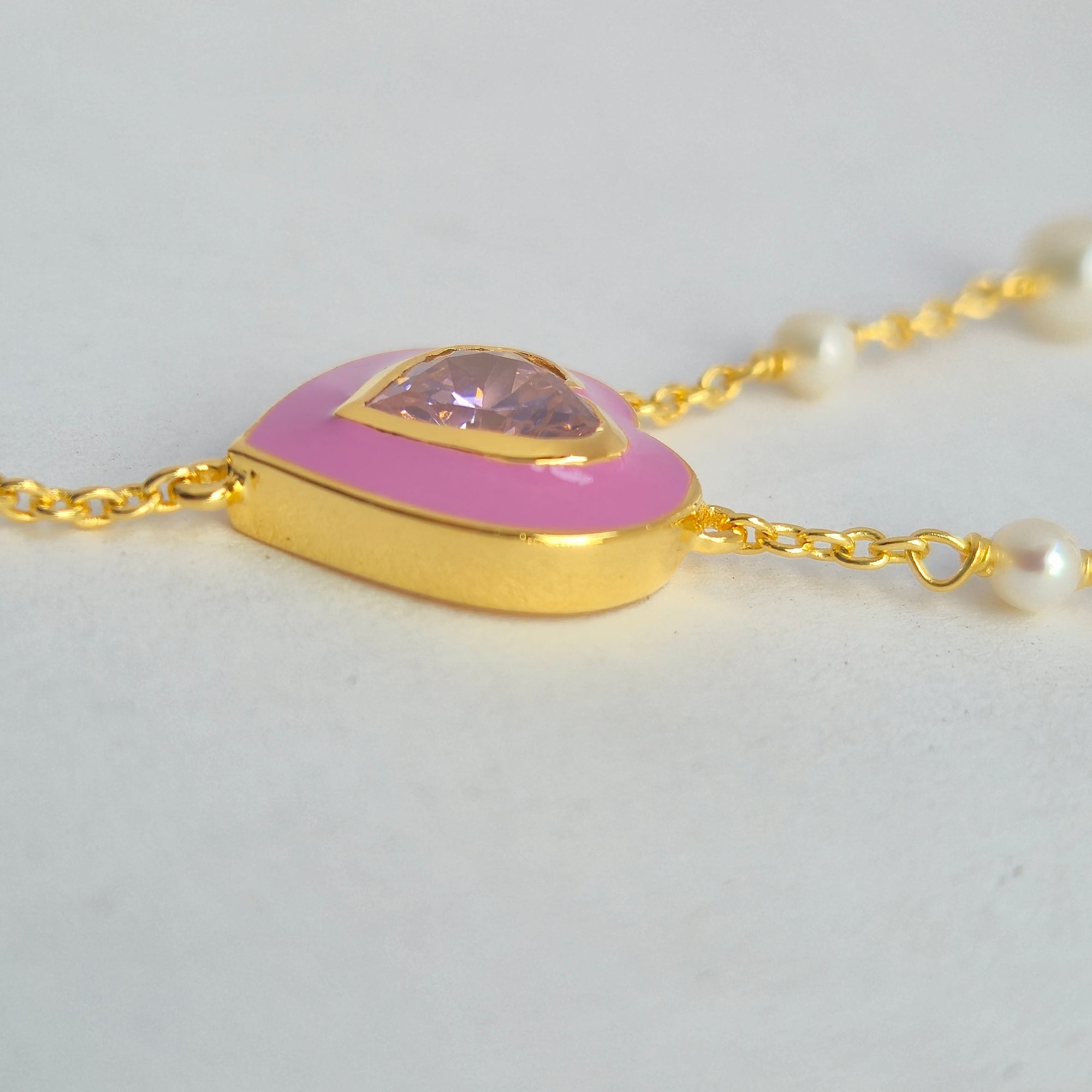 The Pink Heartline Necklace