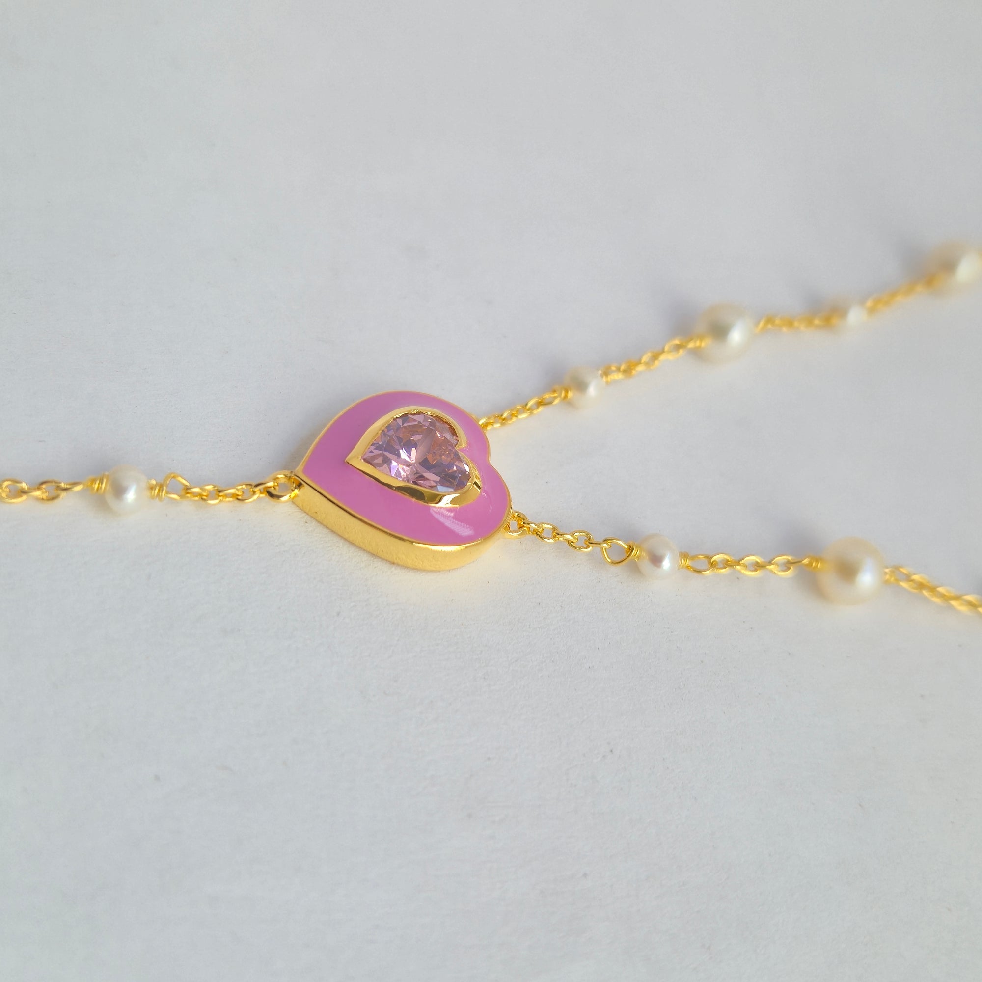 The Pink Heartline Necklace