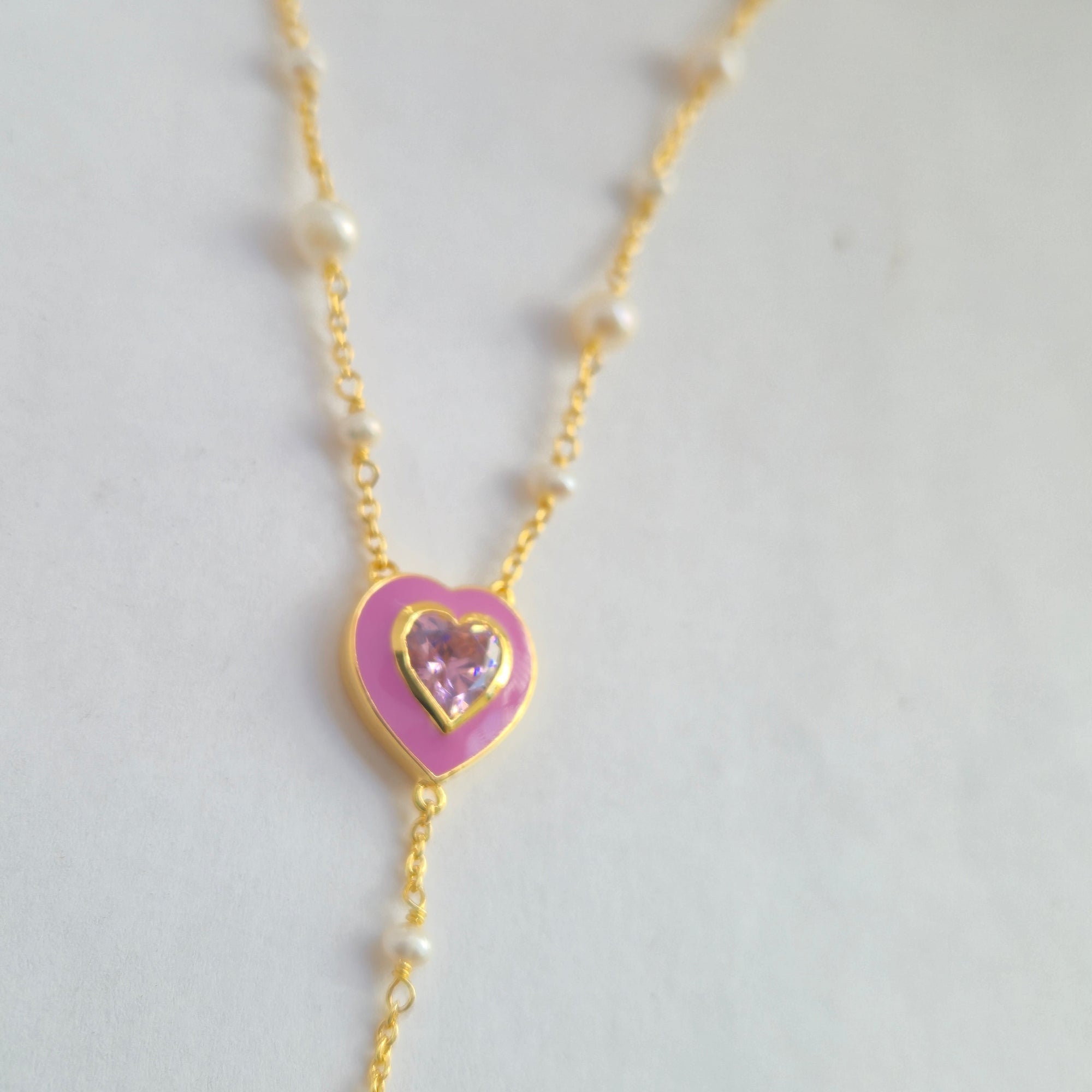 The Pink Heartline Necklace