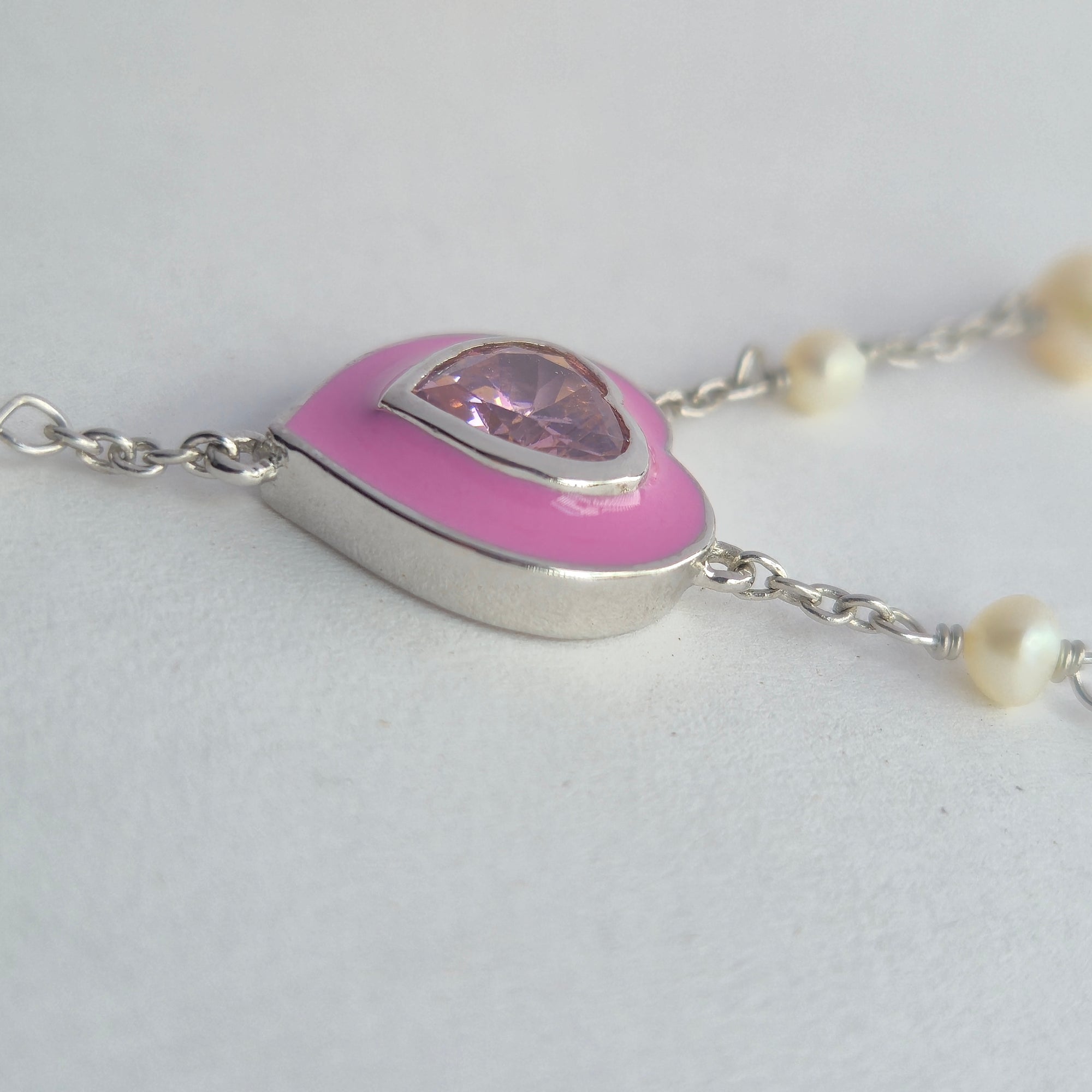 The Pink Heartline Necklace