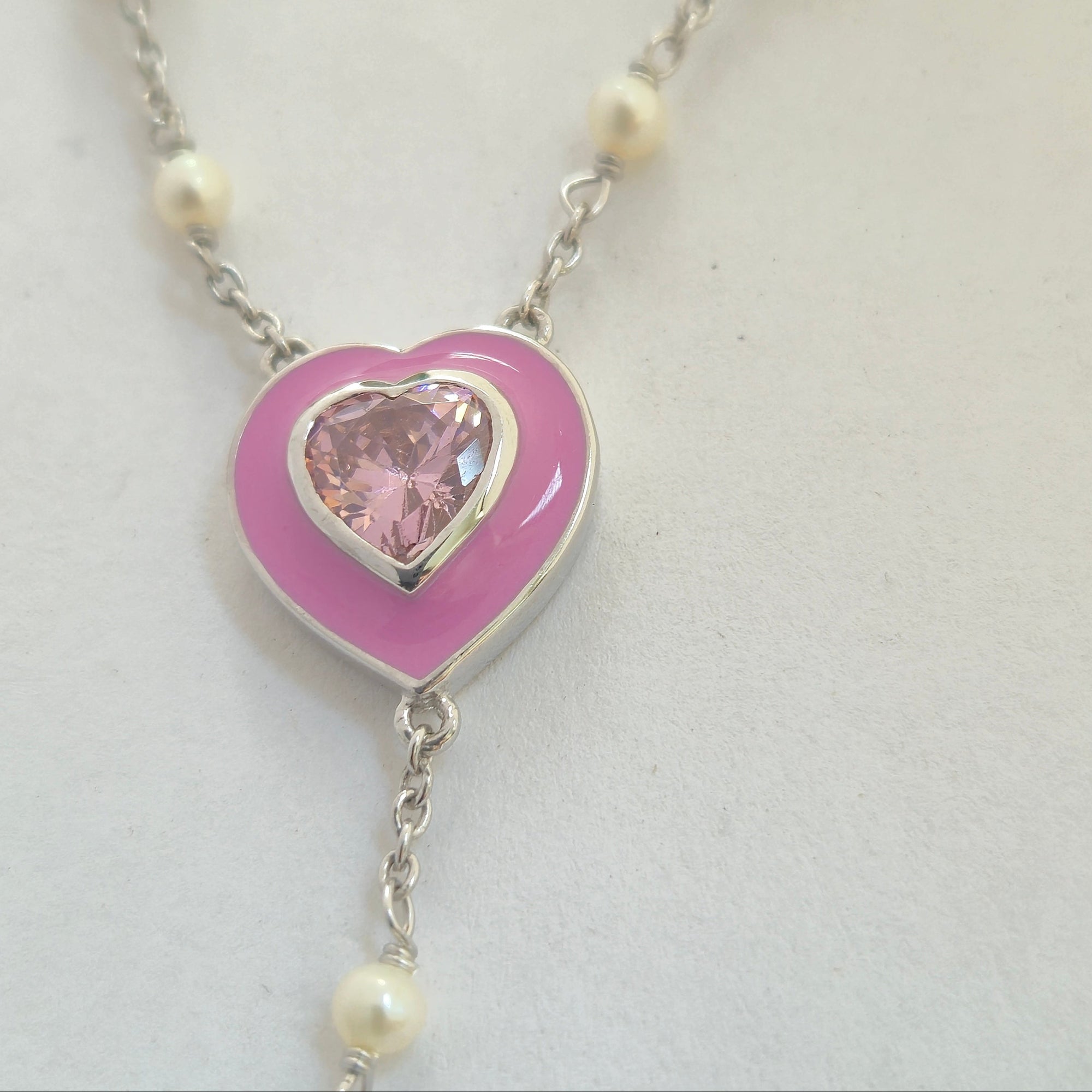 The Pink Heartline Necklace