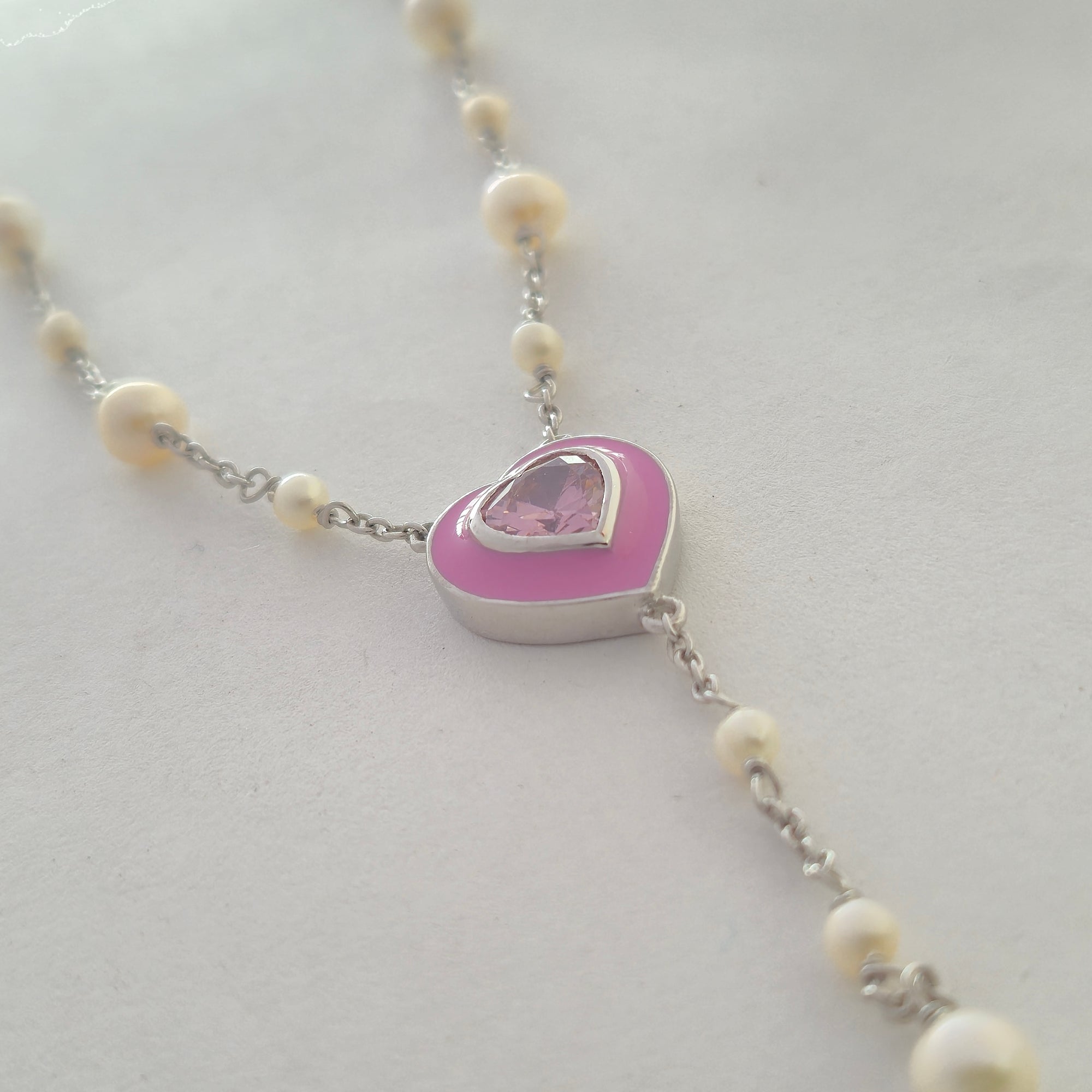 The Pink Heartline Necklace