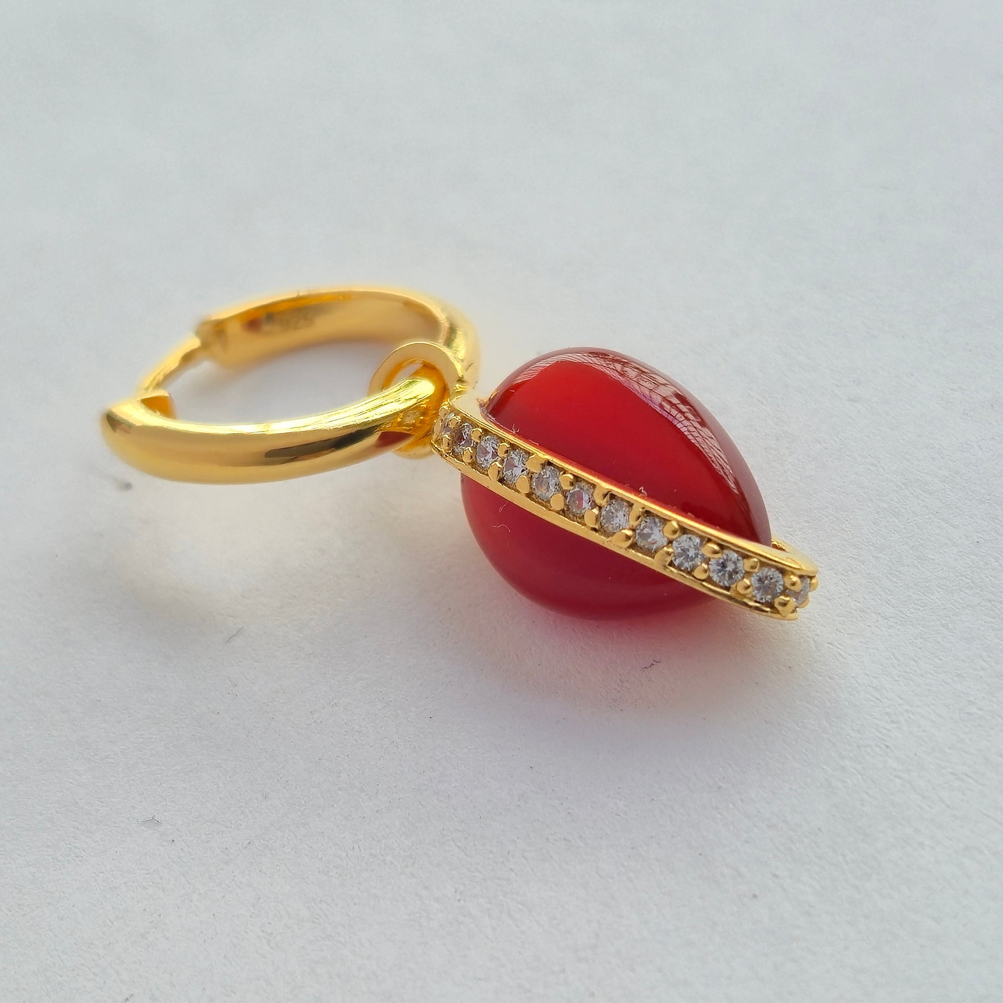 Carved In Flame Drops To Hoops Earrings