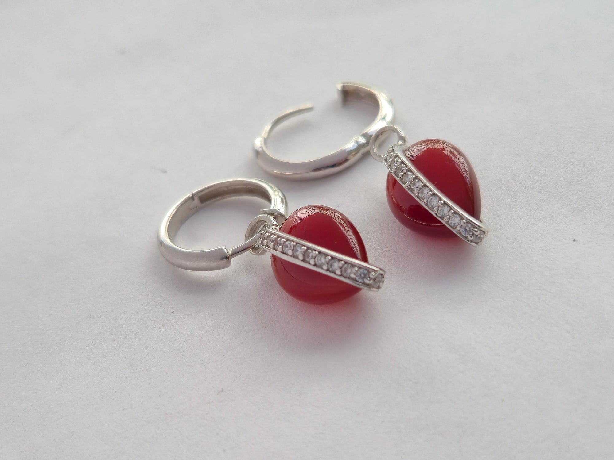 Carved In Flame Drops To Hoops Earrings