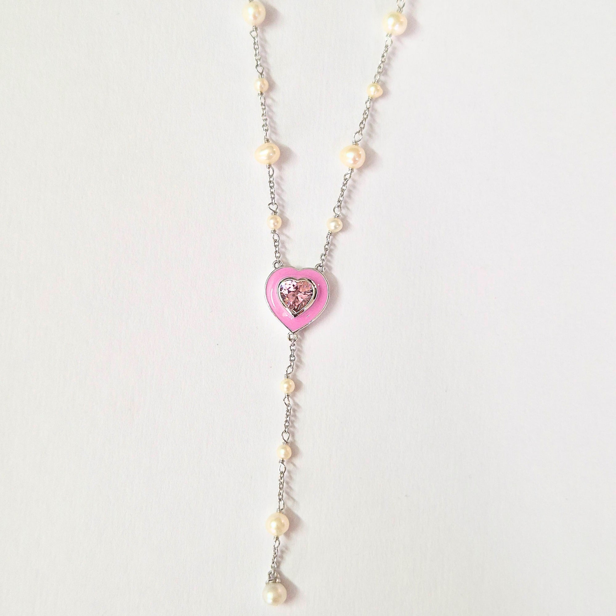The Pink Heartline Necklace