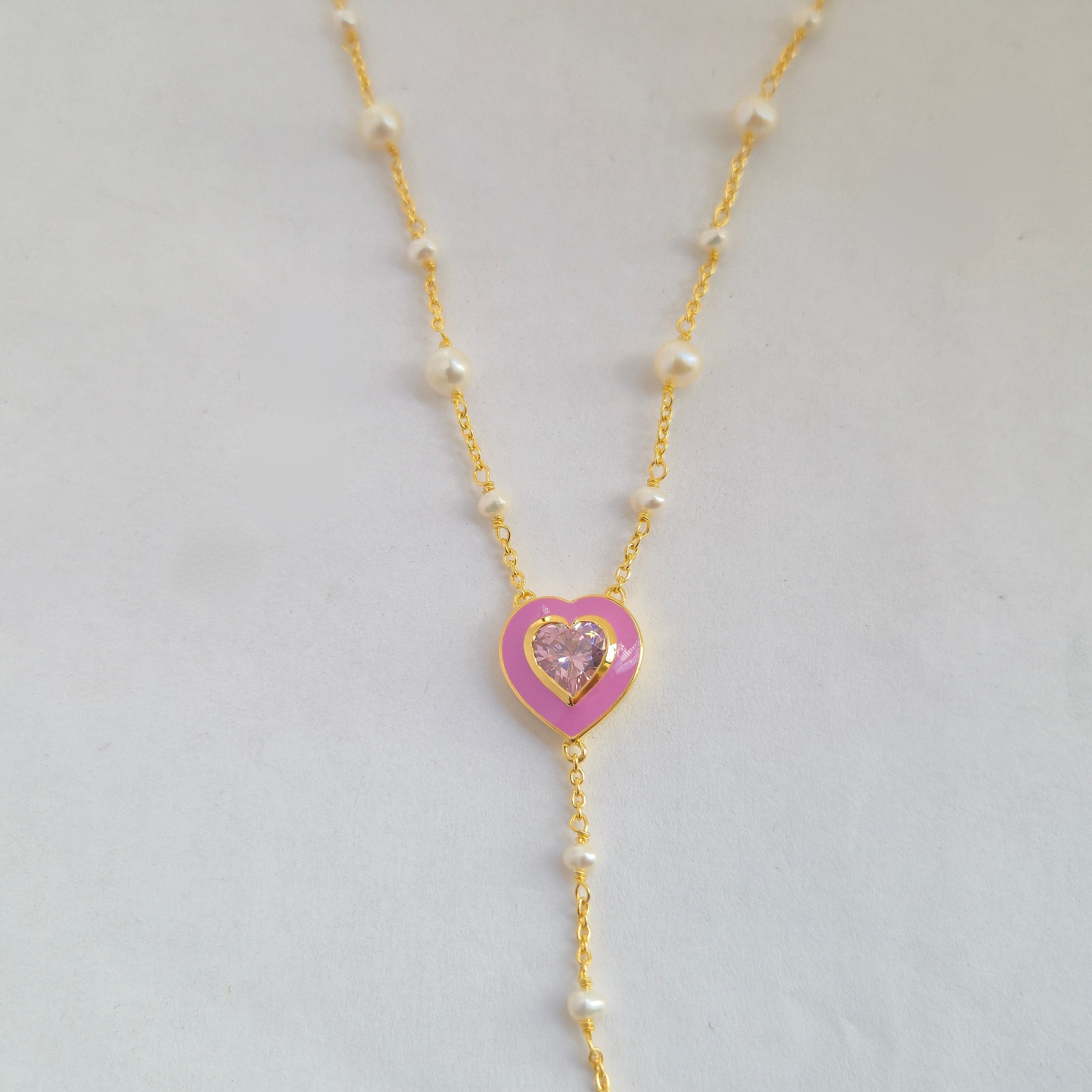 The Pink Heartline Necklace