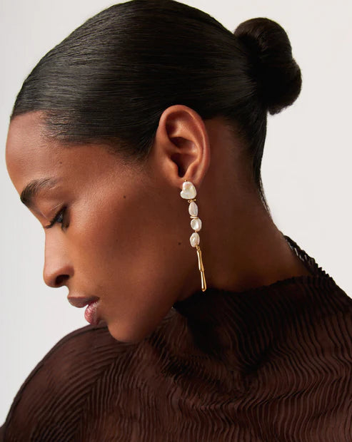 Baroque Pearl Sculptural Drop Earrings