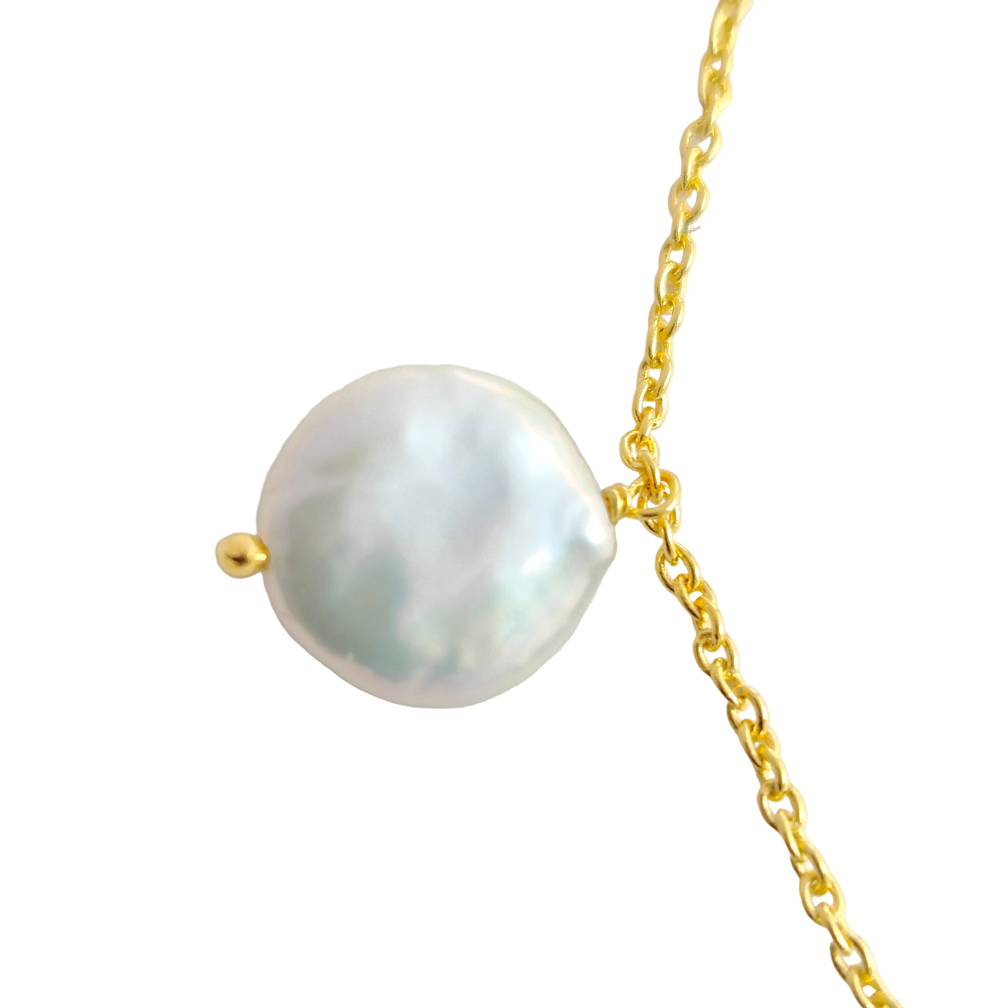 Baroque Pearl Station Chain Necklace