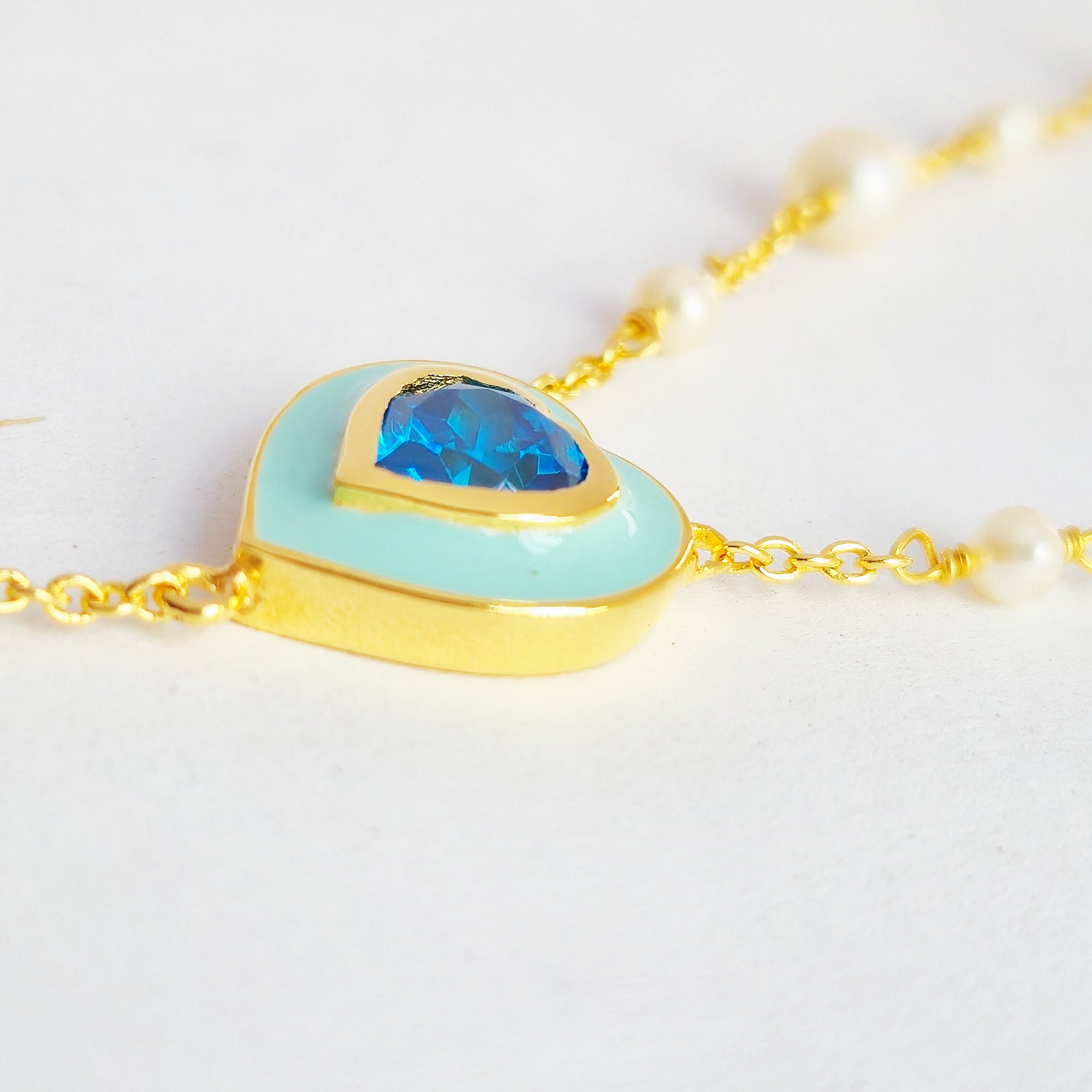 The Blue Heartline Necklace