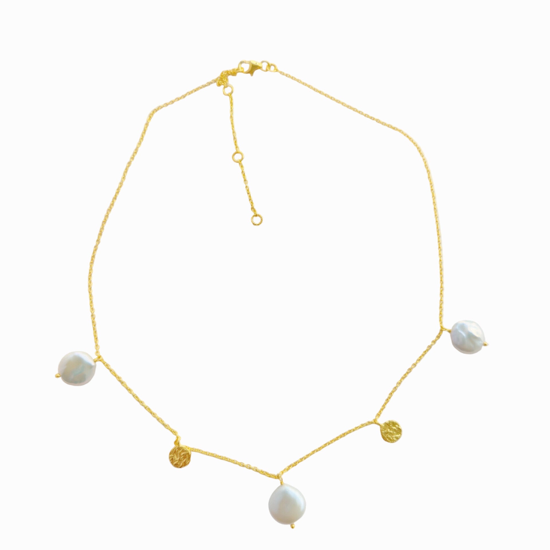 Baroque Pearl Station Chain Necklace