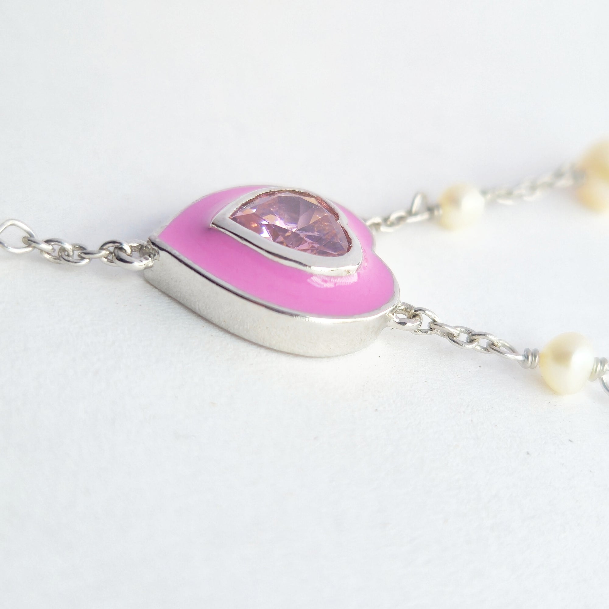 The Pink Heartline Necklace