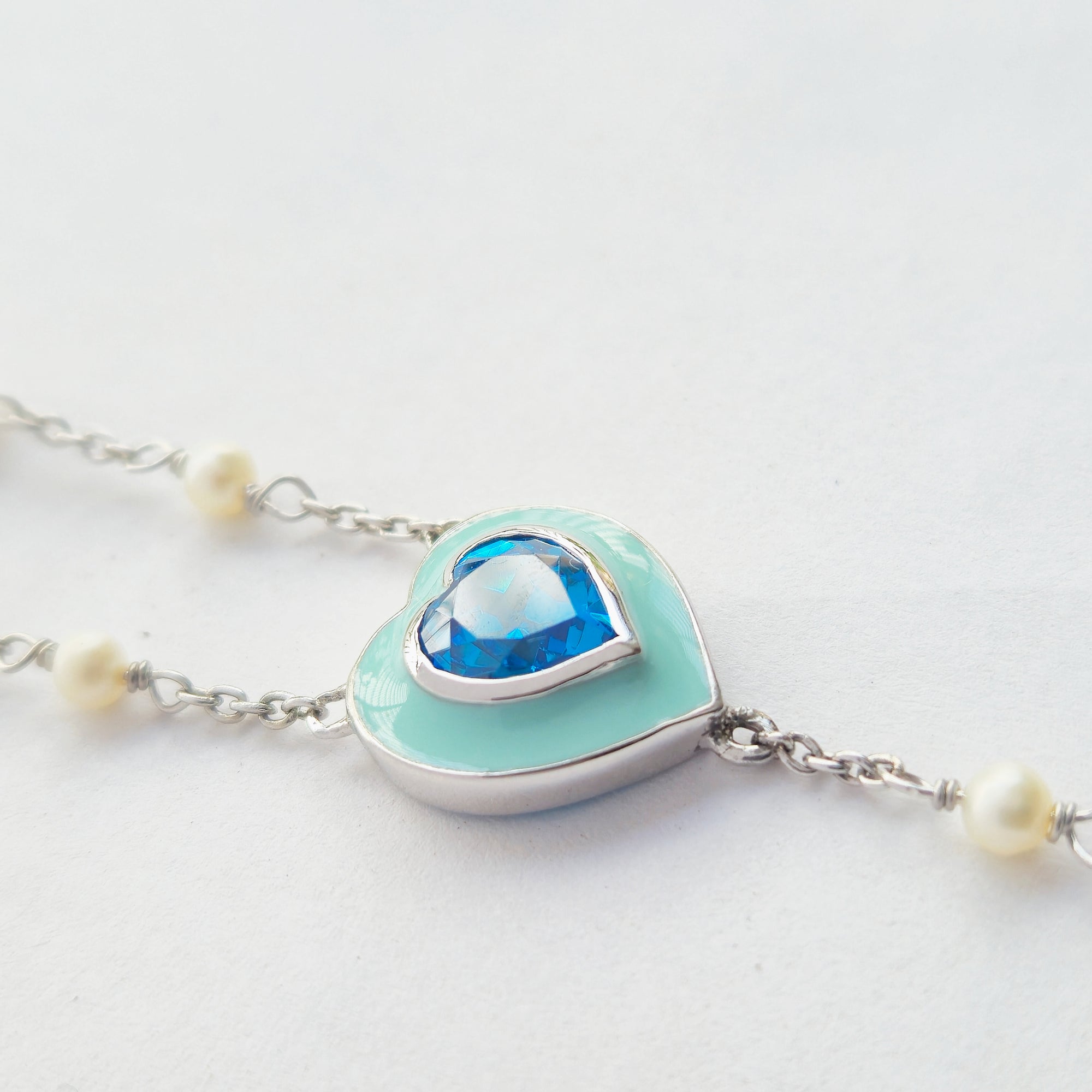 The Blue Heartline Necklace