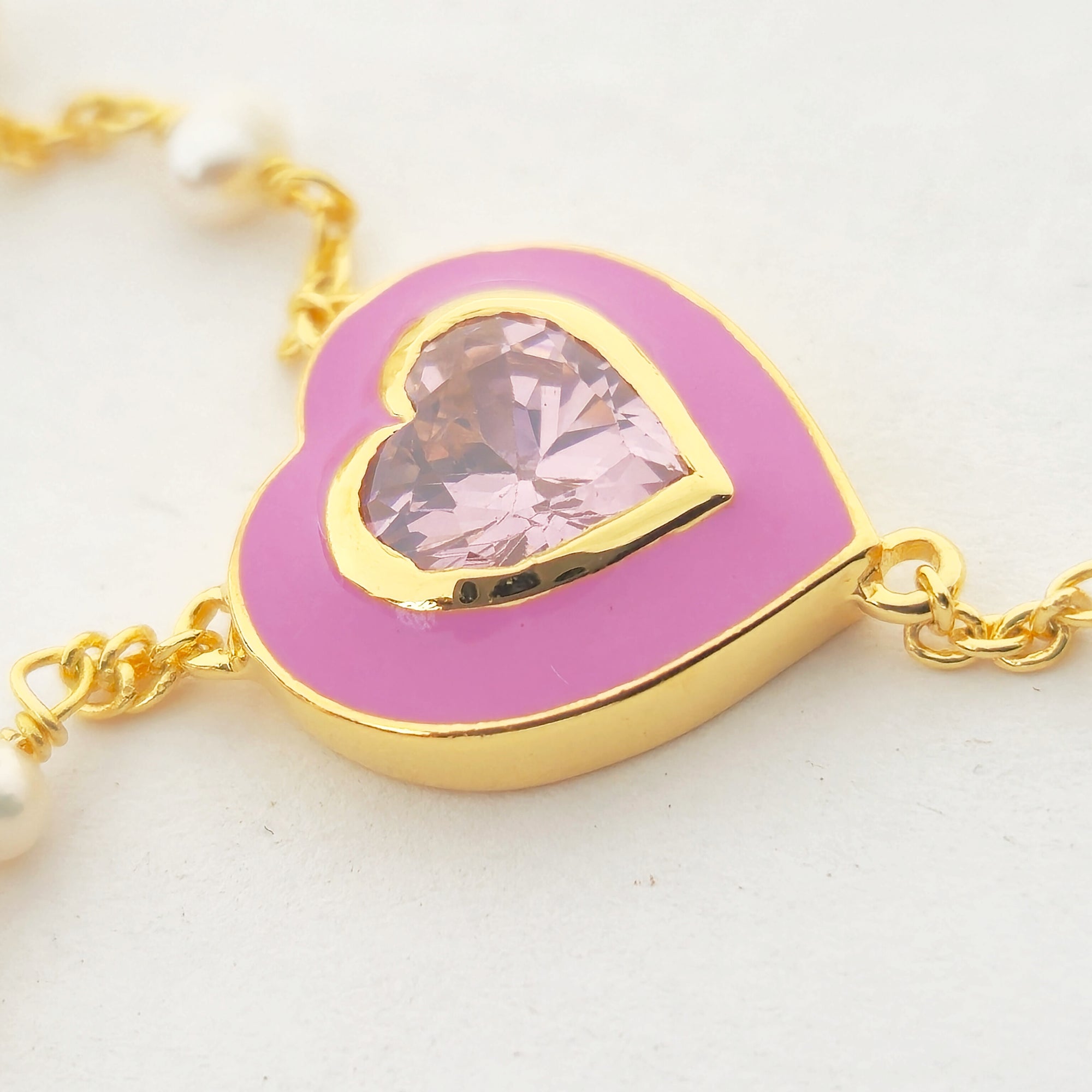 The Pink Heartline Necklace