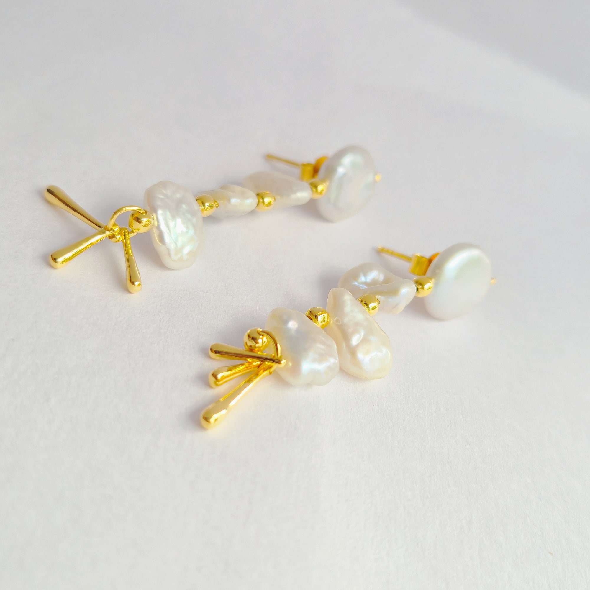 Baroque Pearl Sculptural Drop Earrings