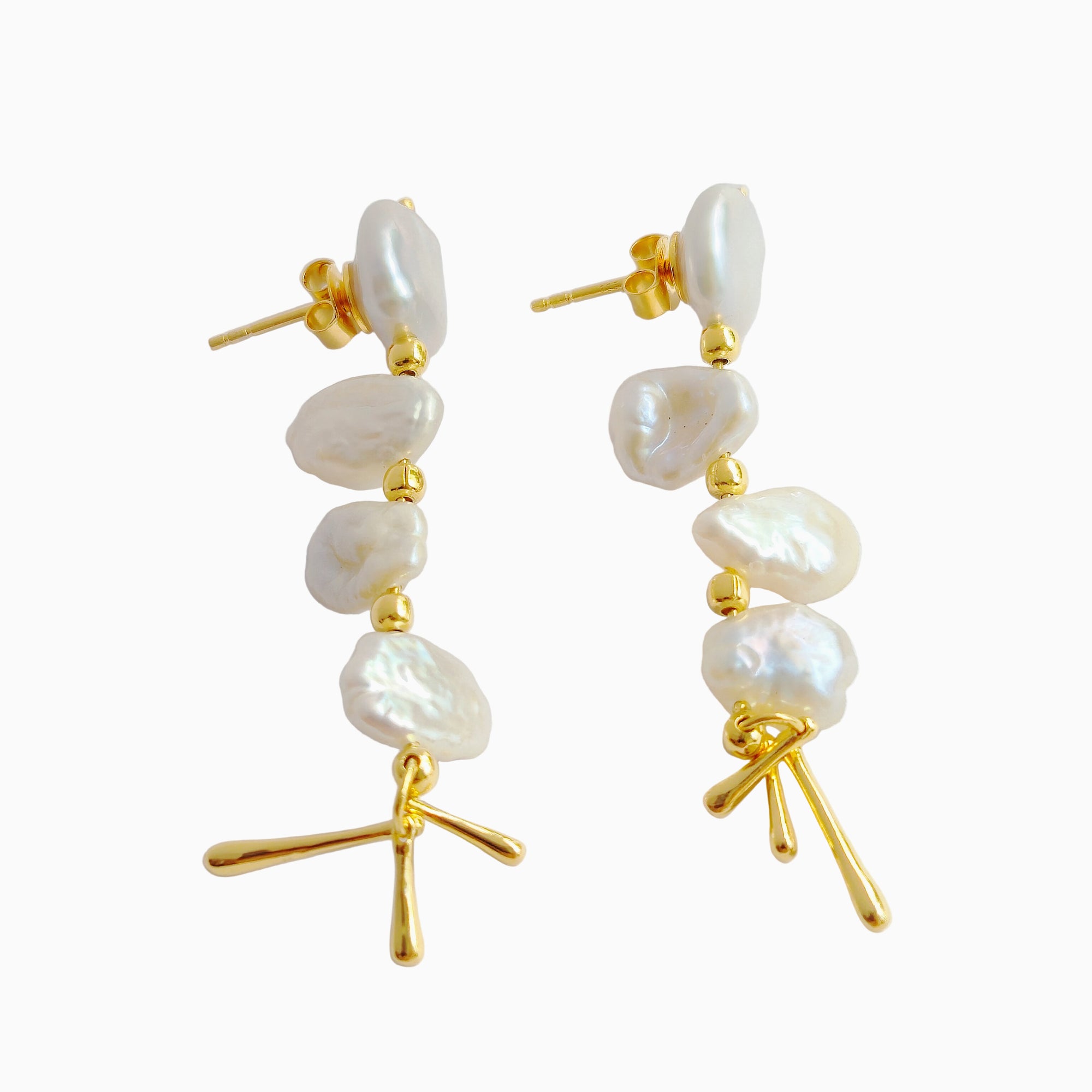 Baroque Pearl Sculptural Drop Earrings
