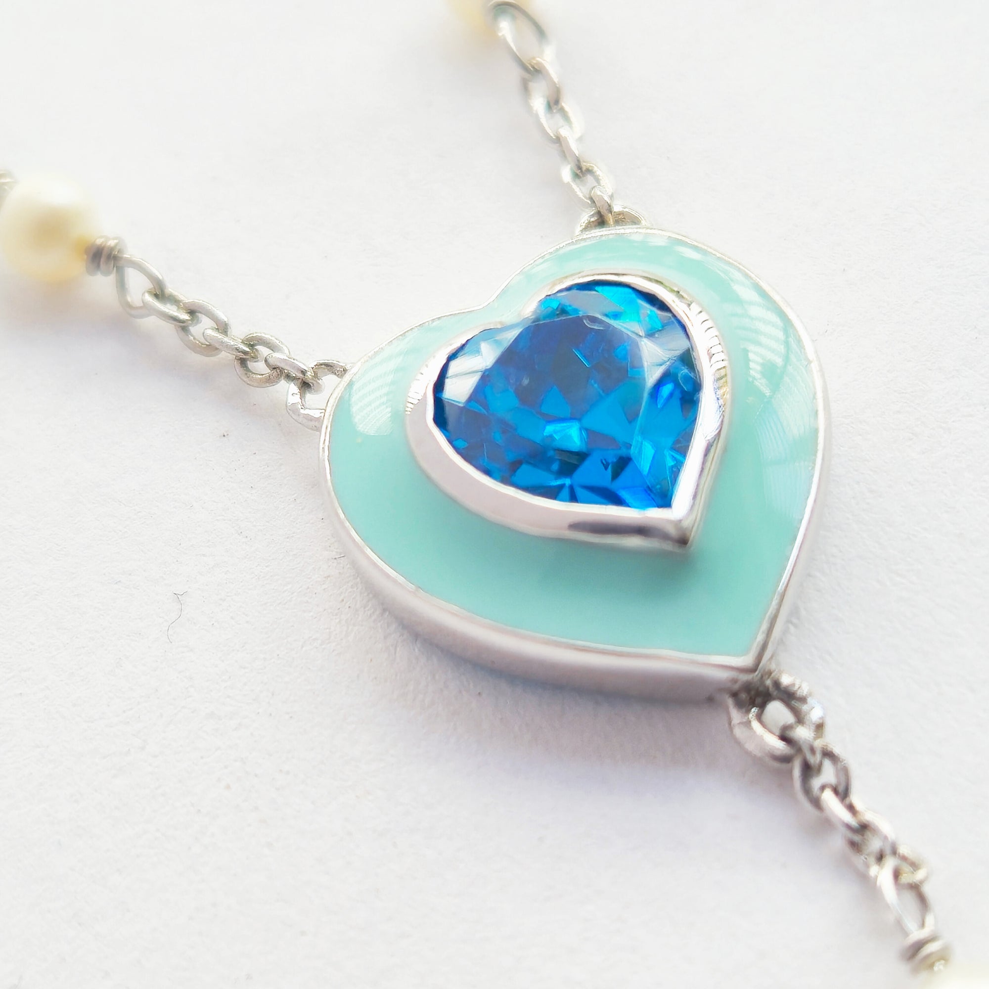 The Blue Heartline Necklace