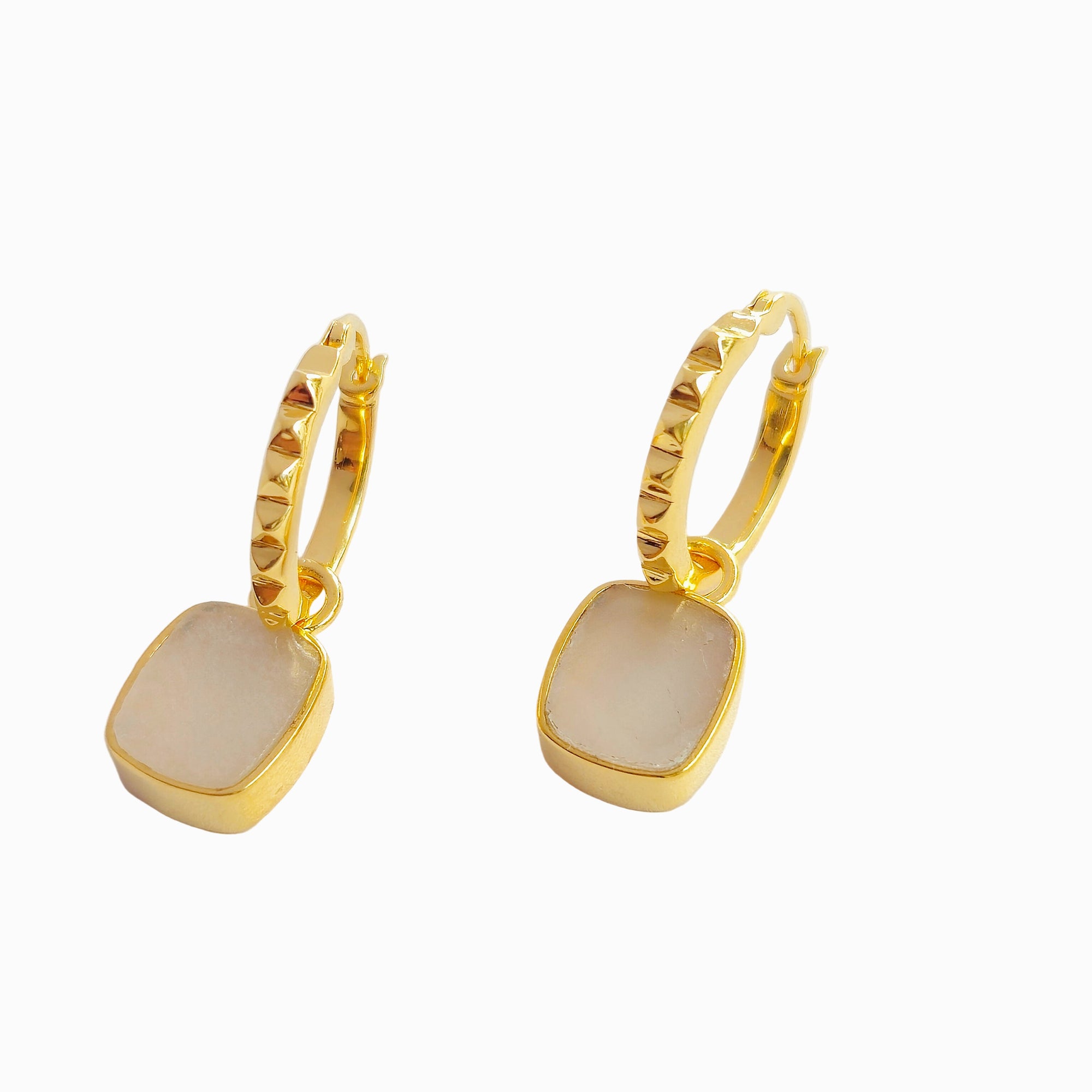 Mini Pyramid Charm Convertible Hoop Earrings