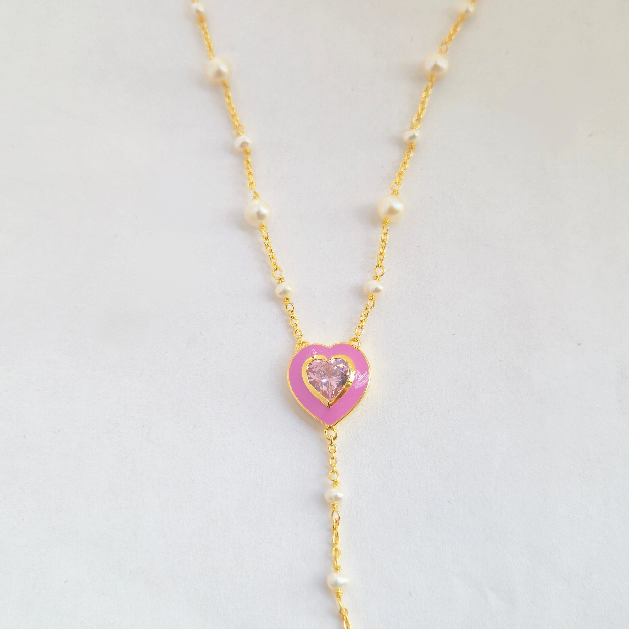 The Pink Heartline Necklace