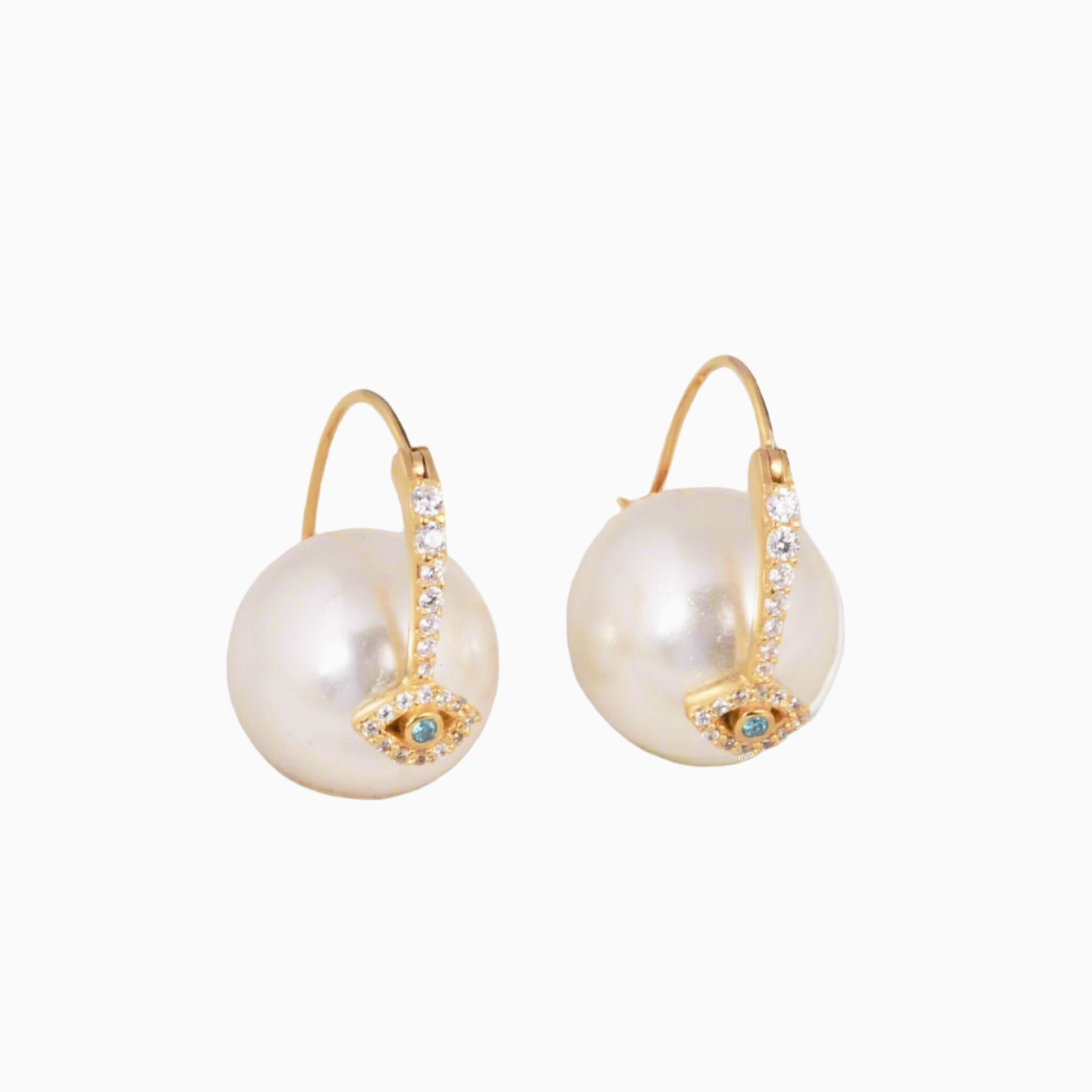 Evil Eye Pearl Earring