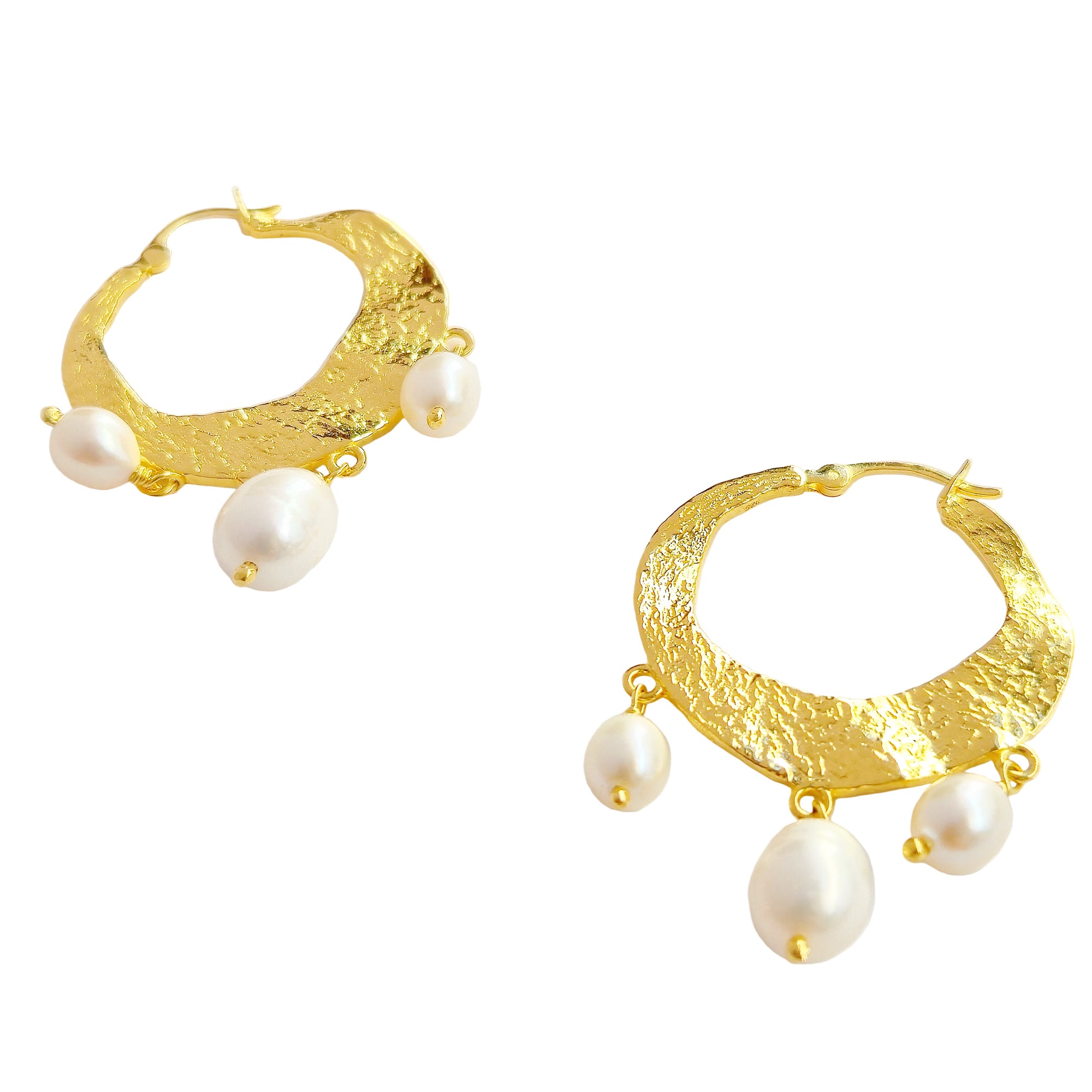 Capri Baroque Pearl Medium Hoop Earrings