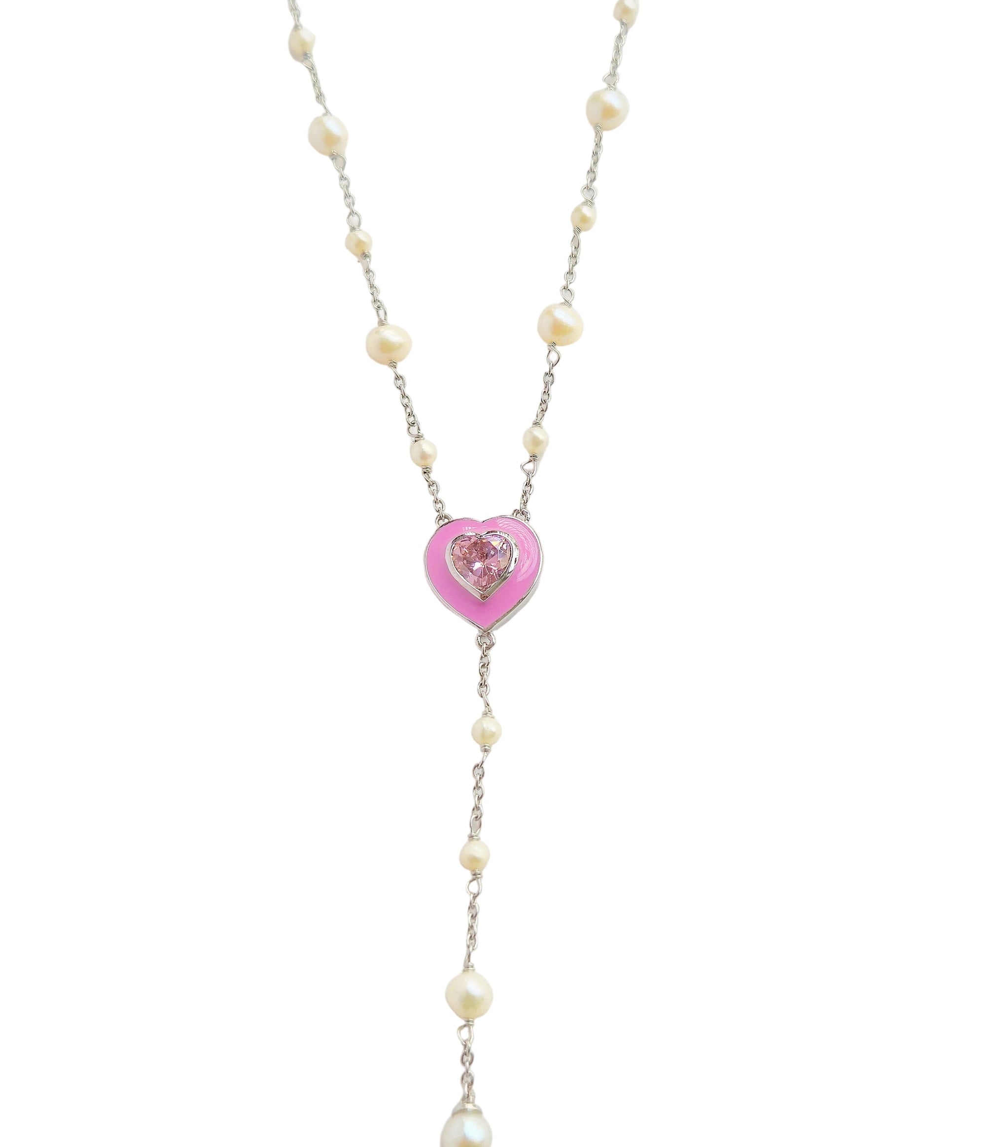 The Pink Heartline Necklace