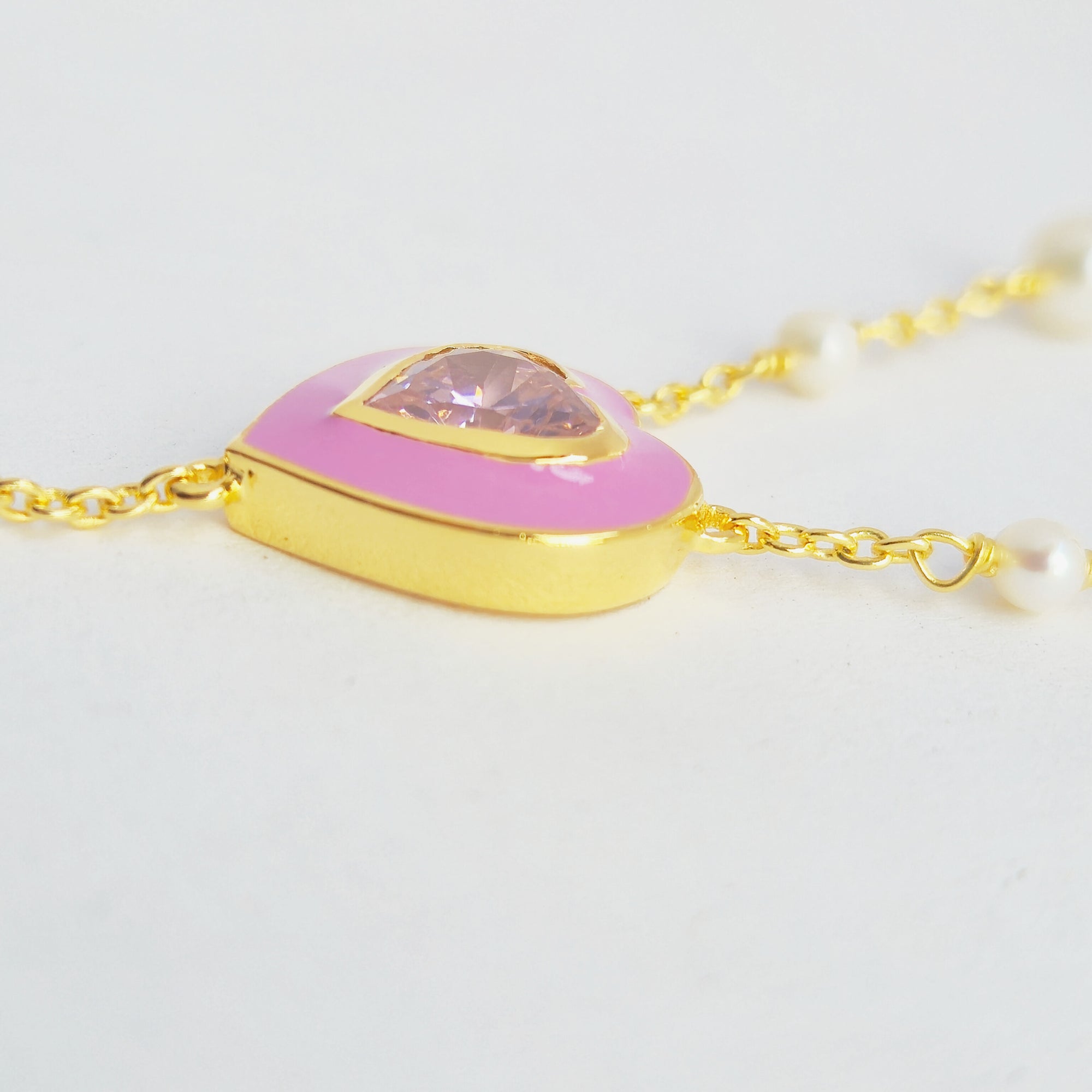 The Pink Heartline Necklace