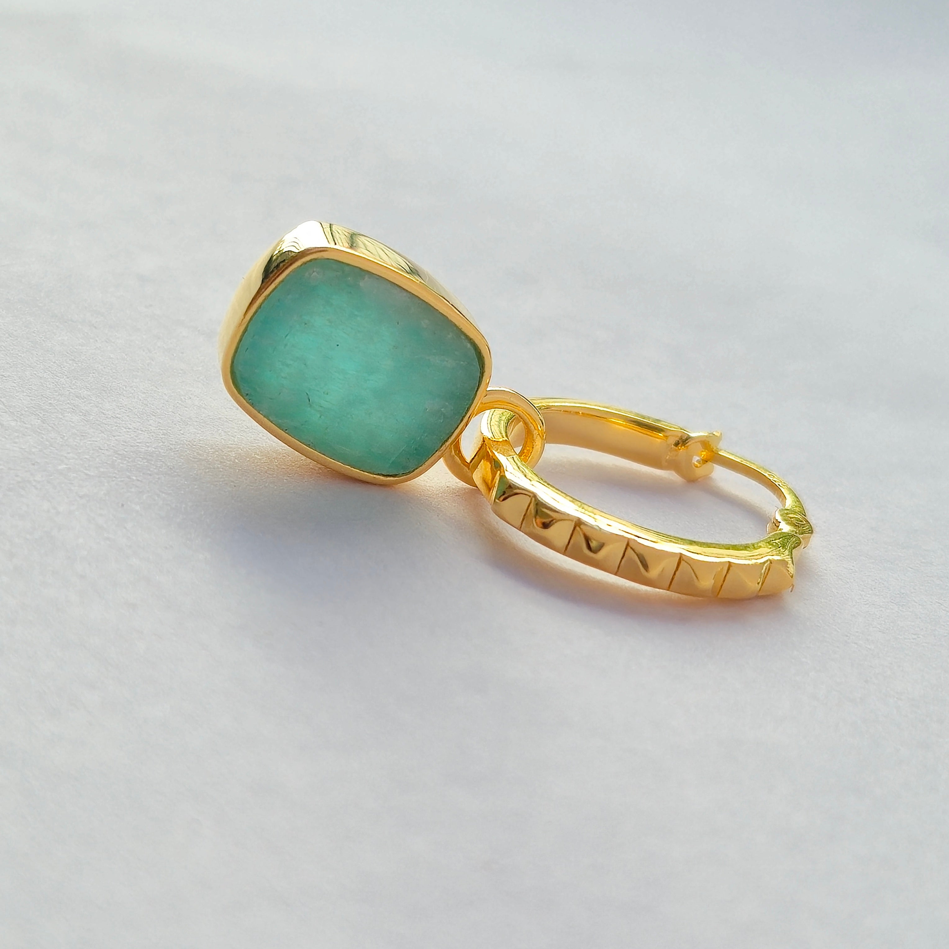 Mini Pyramid Charm Convertible Hoop Earrings