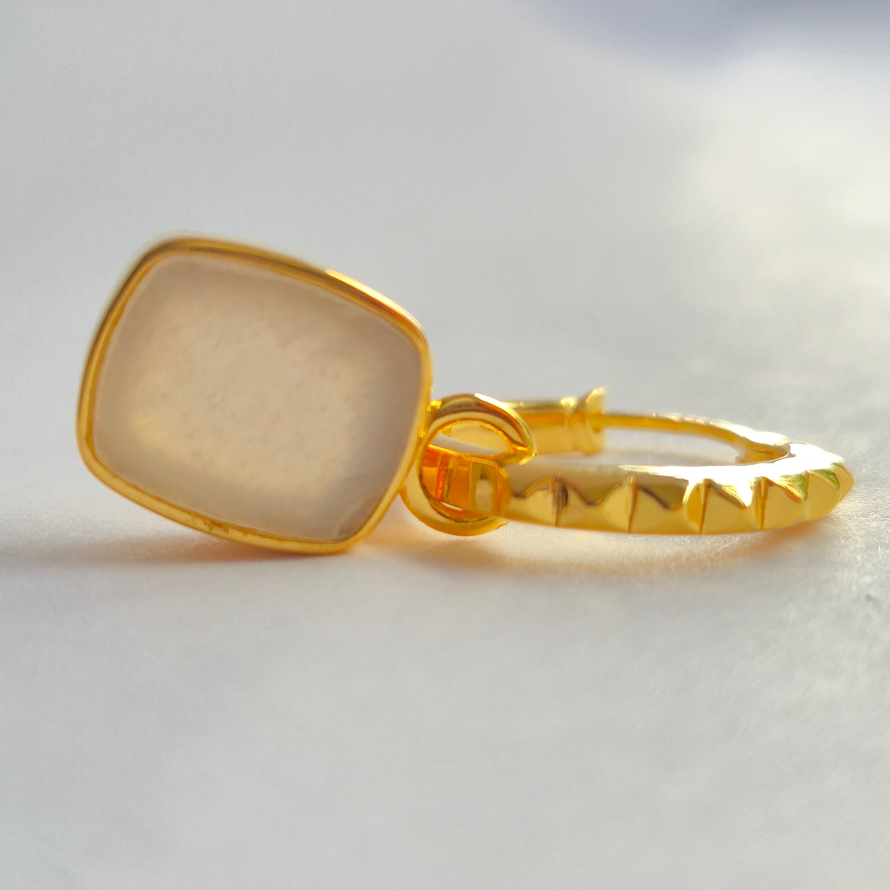 Mini Pyramid Charm Convertible Hoop Earrings