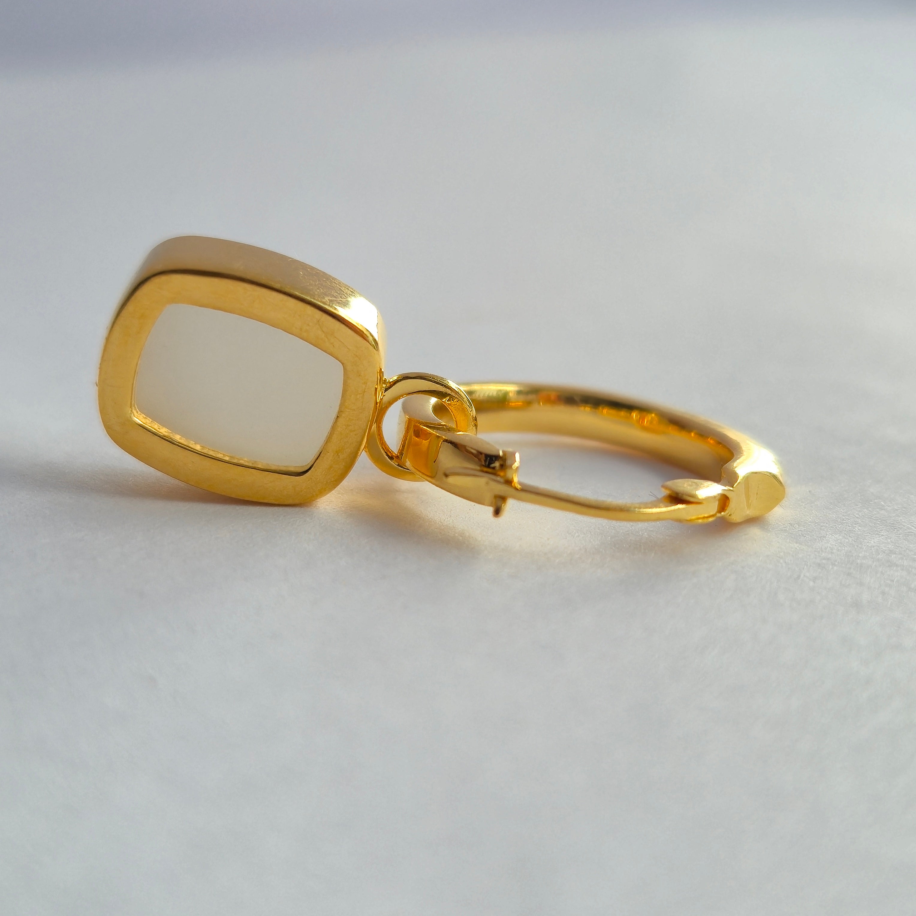 Mini Pyramid Charm Convertible Hoop Earrings