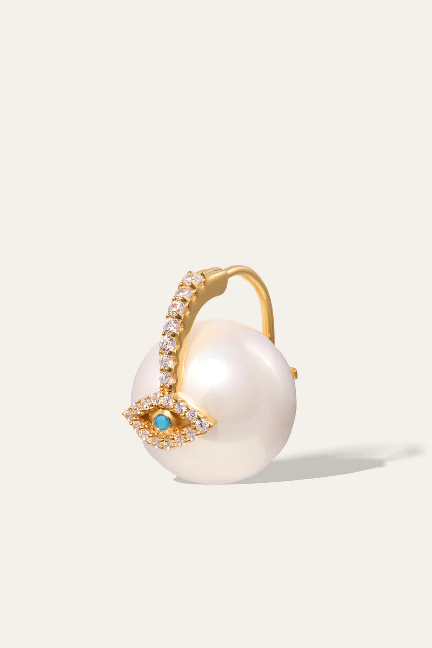 Evil Eye Pearl Earring