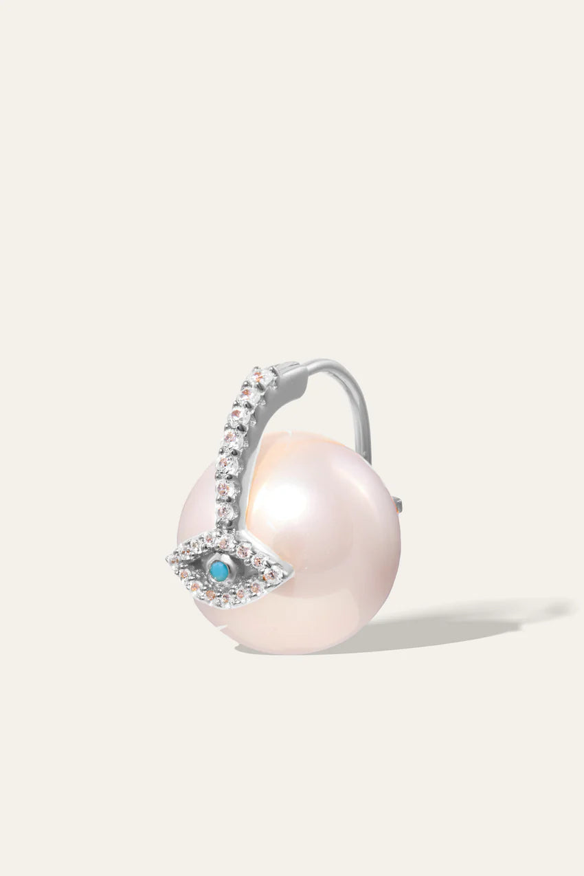 Evil Eye Pearl Earring