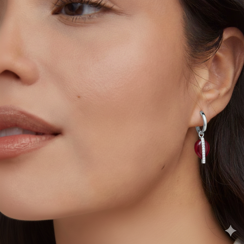 Carved In Flame Drops To Hoops Earrings