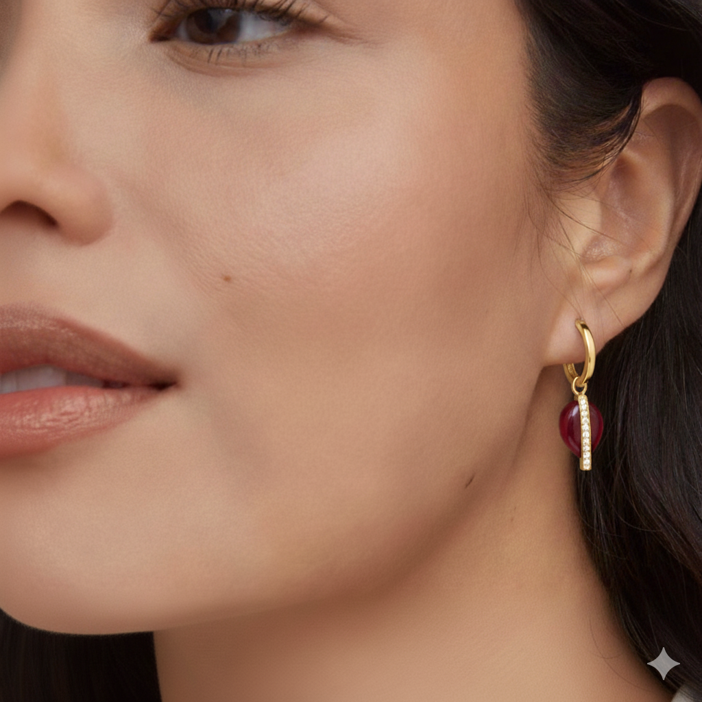 Carved In Flame Drops To Hoops Earrings