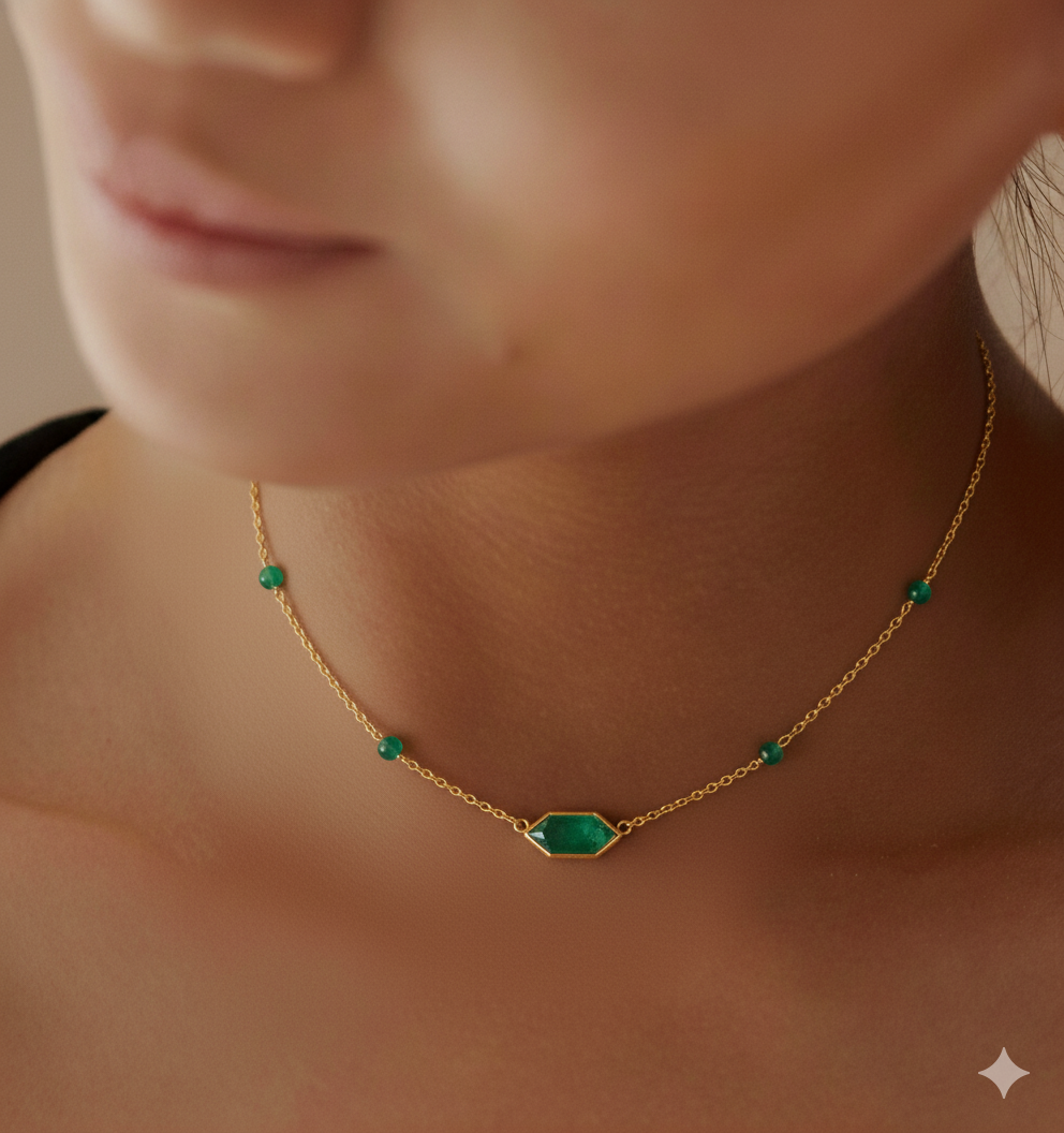 Green Mirage  Pendant Necklace