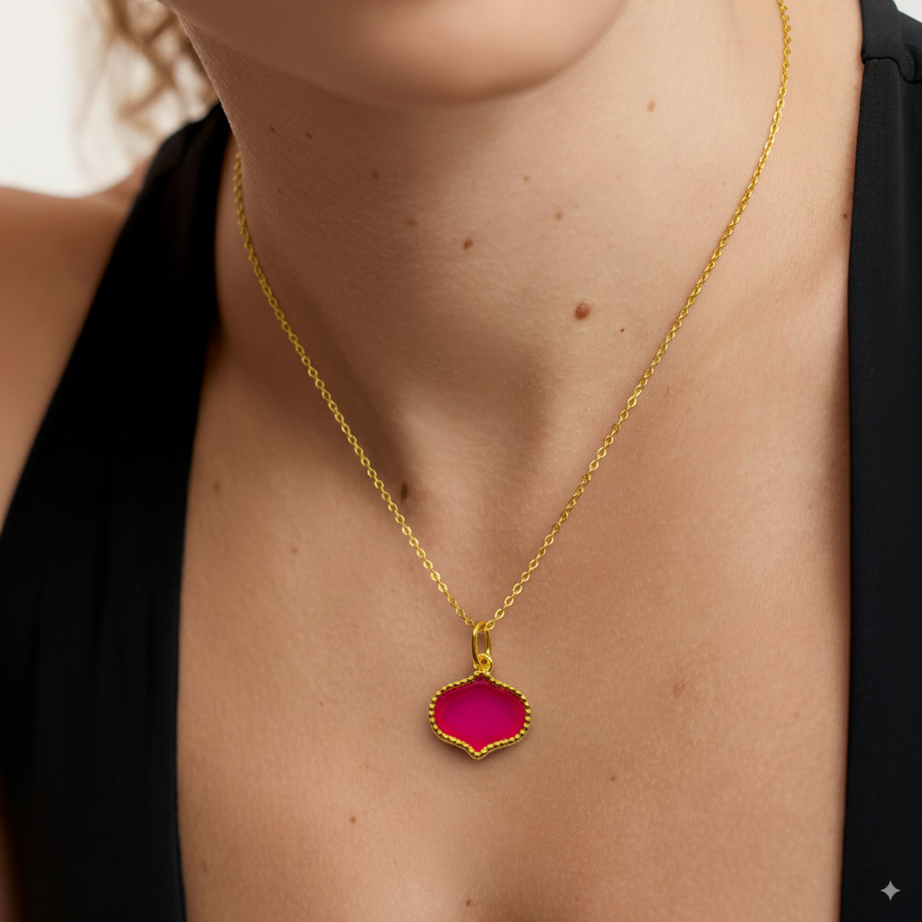 Lotus Gemstone Detachable Pendant