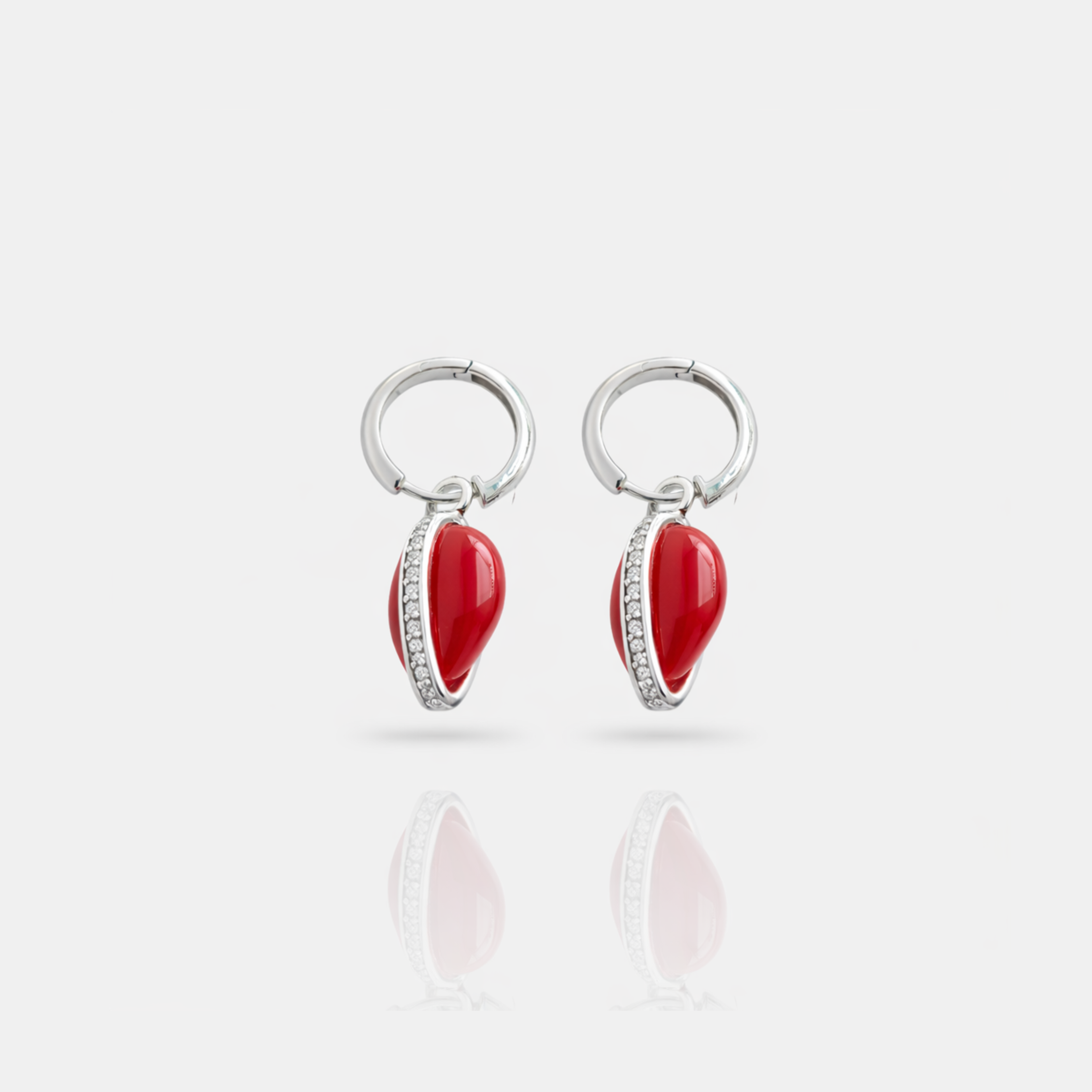 Carved In Flame Drops To Hoops Earrings