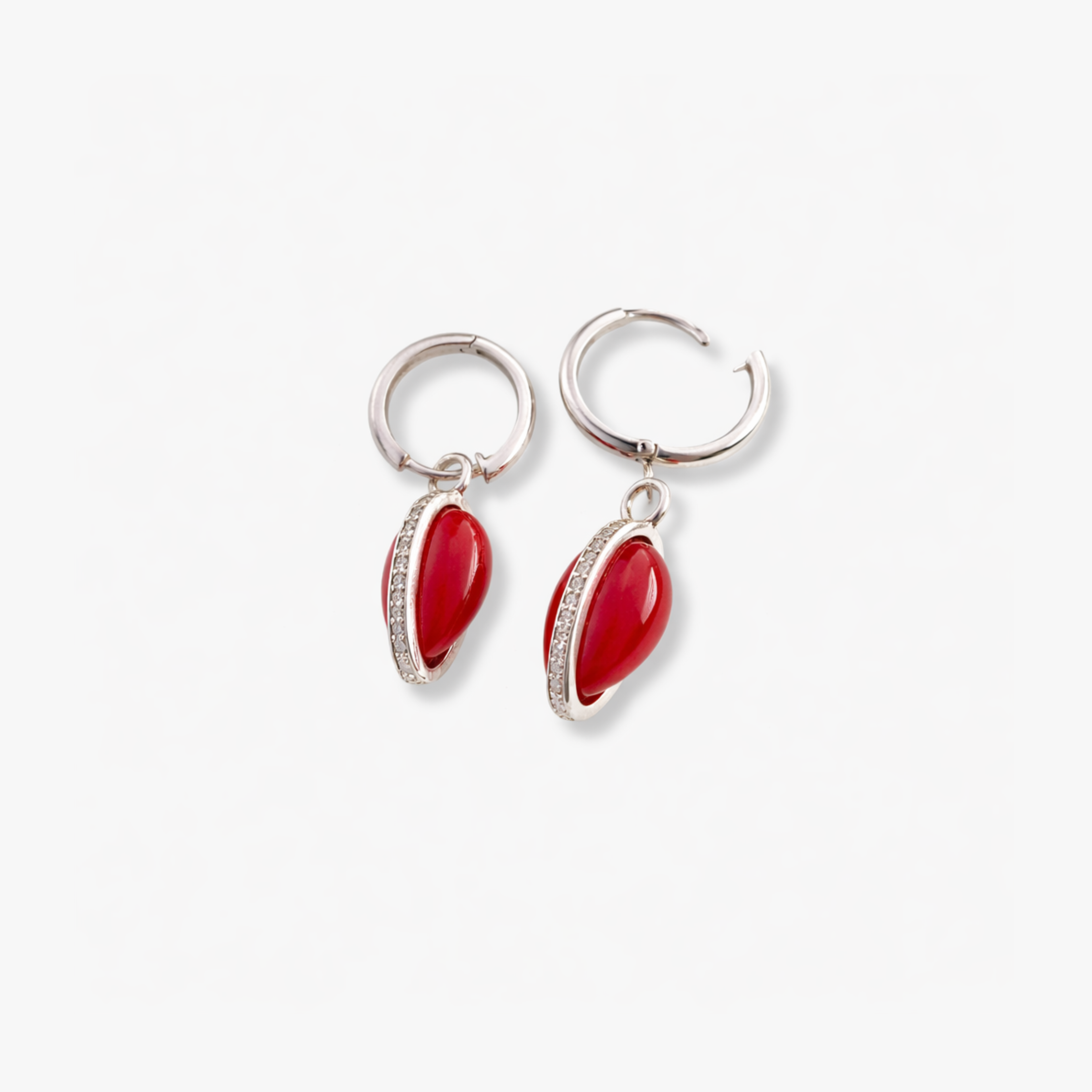 Carved In Flame Drops To Hoops Earrings