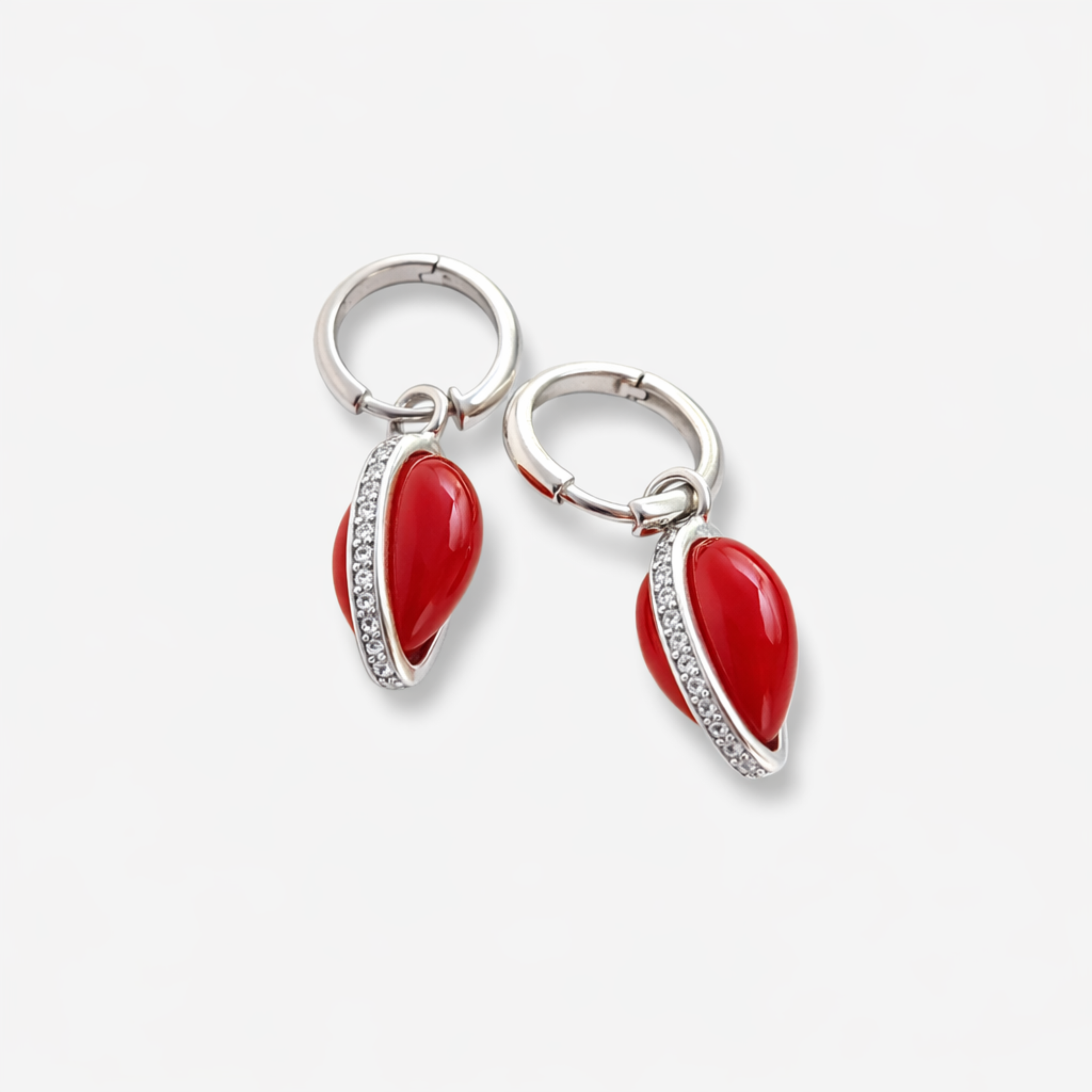 Carved In Flame Drops To Hoops Earrings