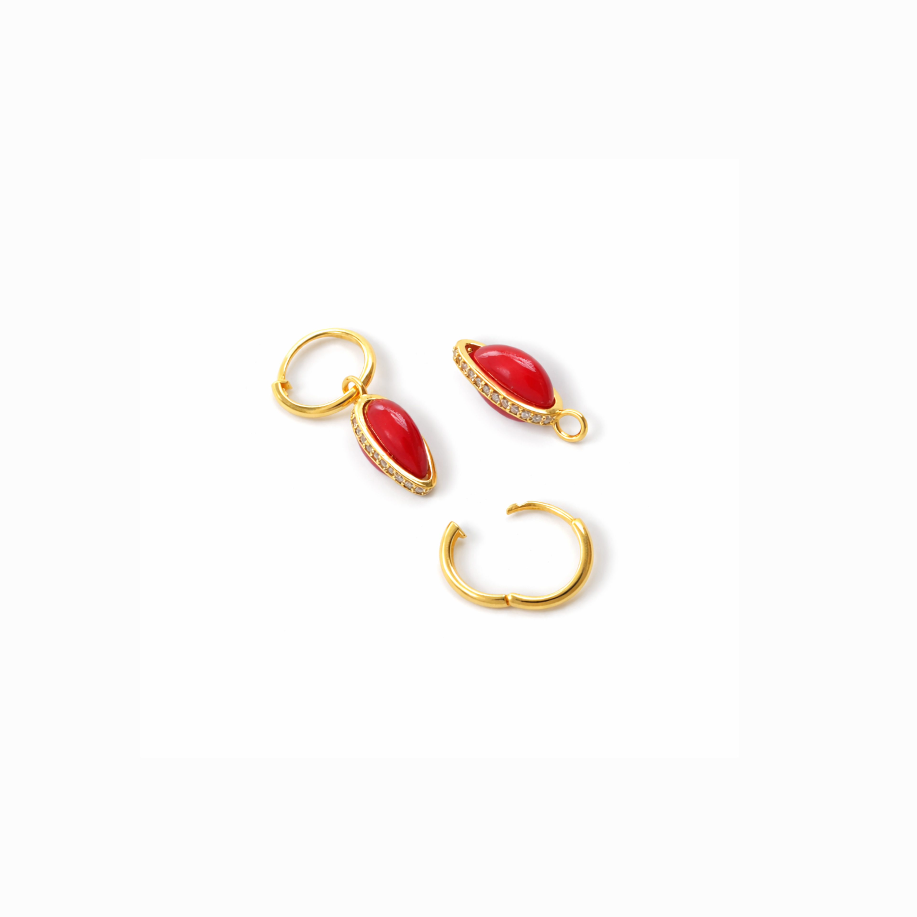 Carved In Flame Drops To Hoops Earrings