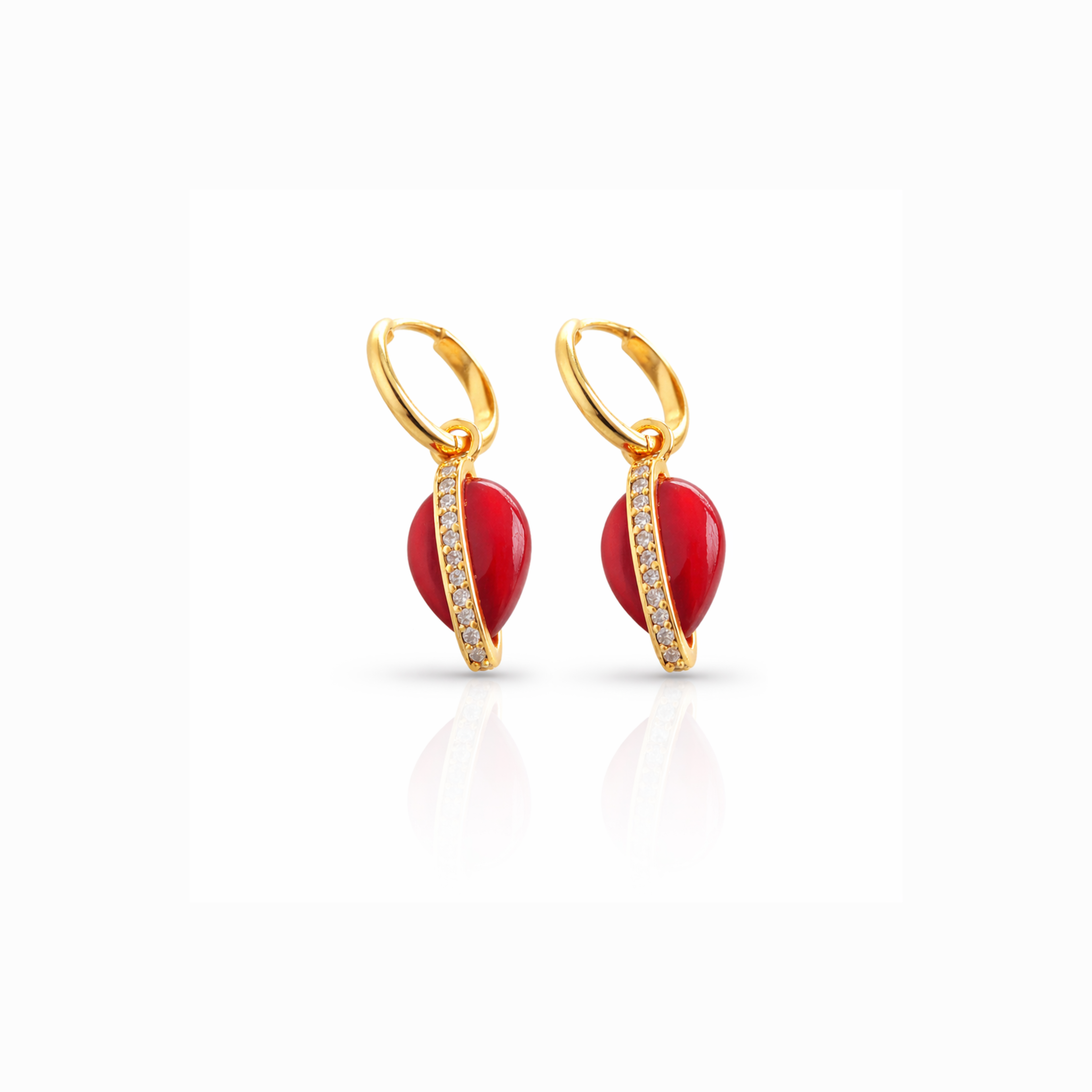 Carved In Flame Drops To Hoops Earrings