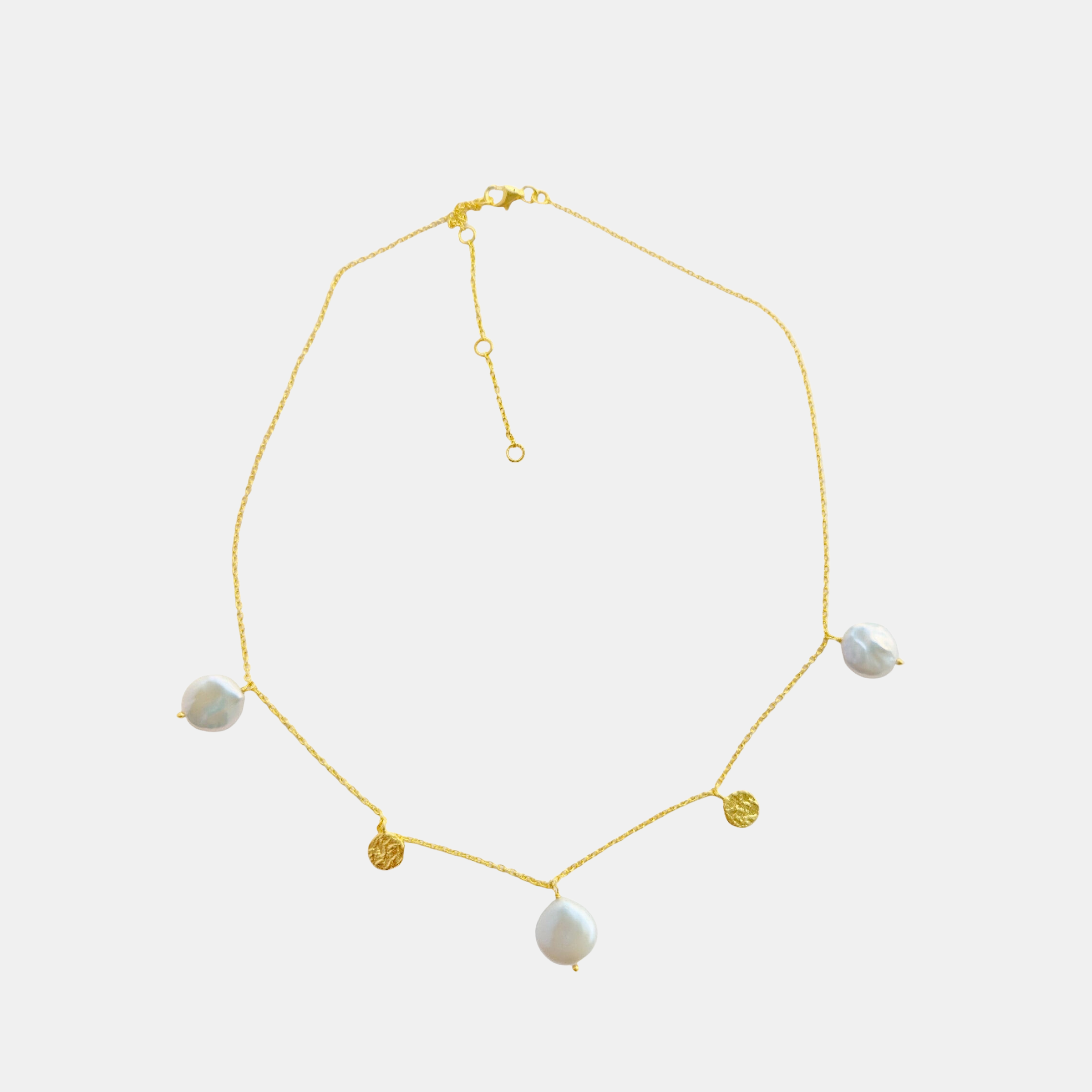 Baroque Pearl Station Chain Necklace