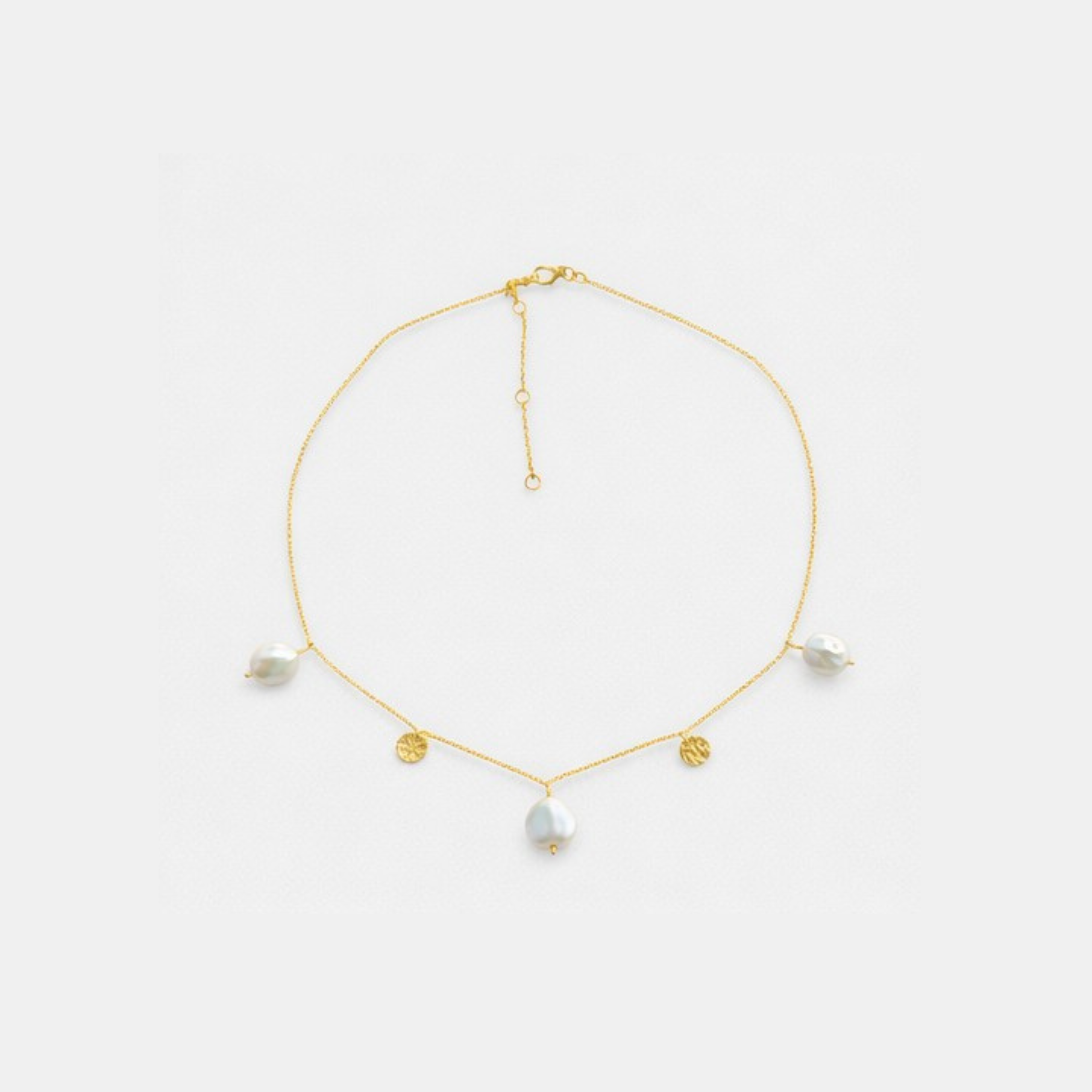 Baroque Pearl Station Chain Necklace