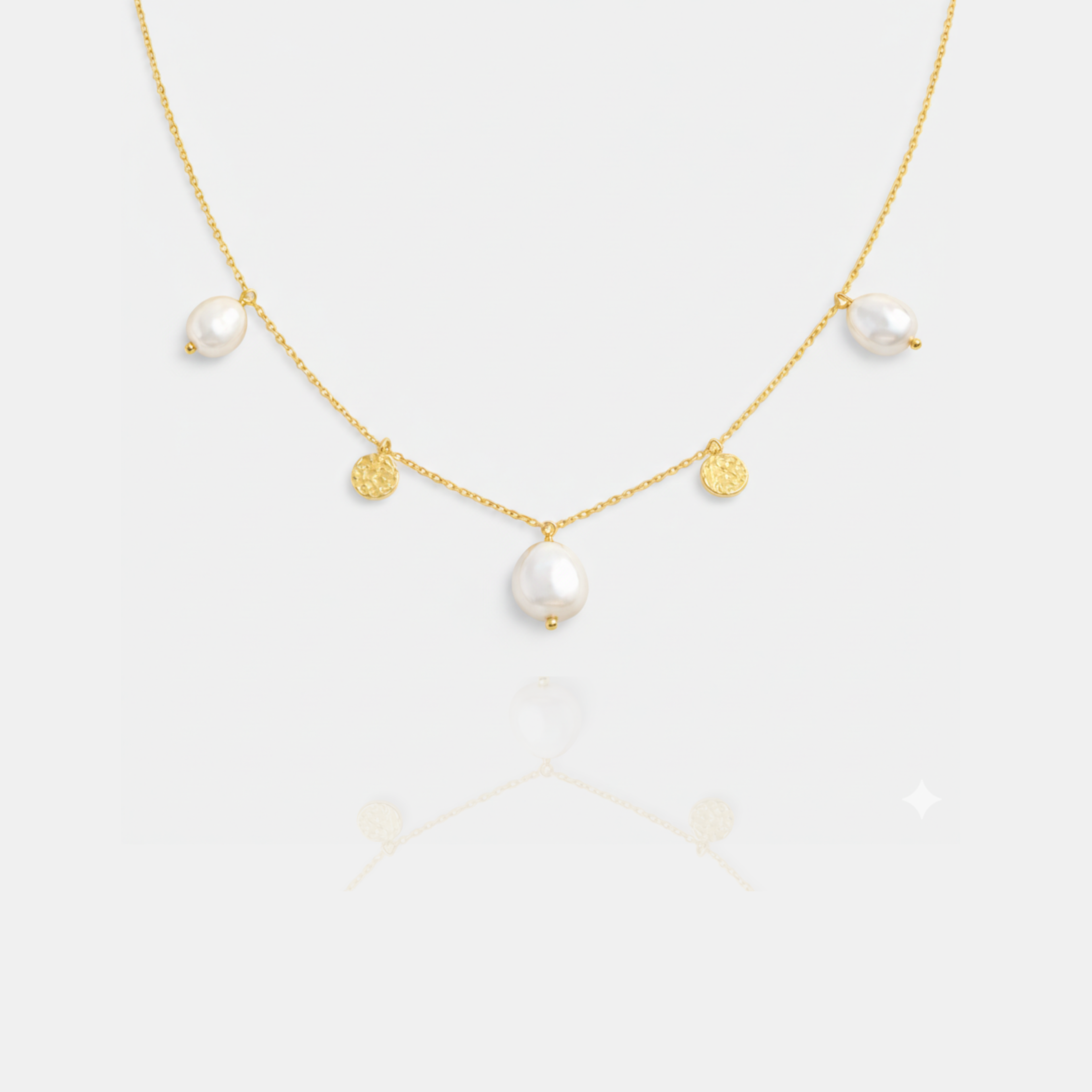 Baroque Pearl Station Chain Necklace