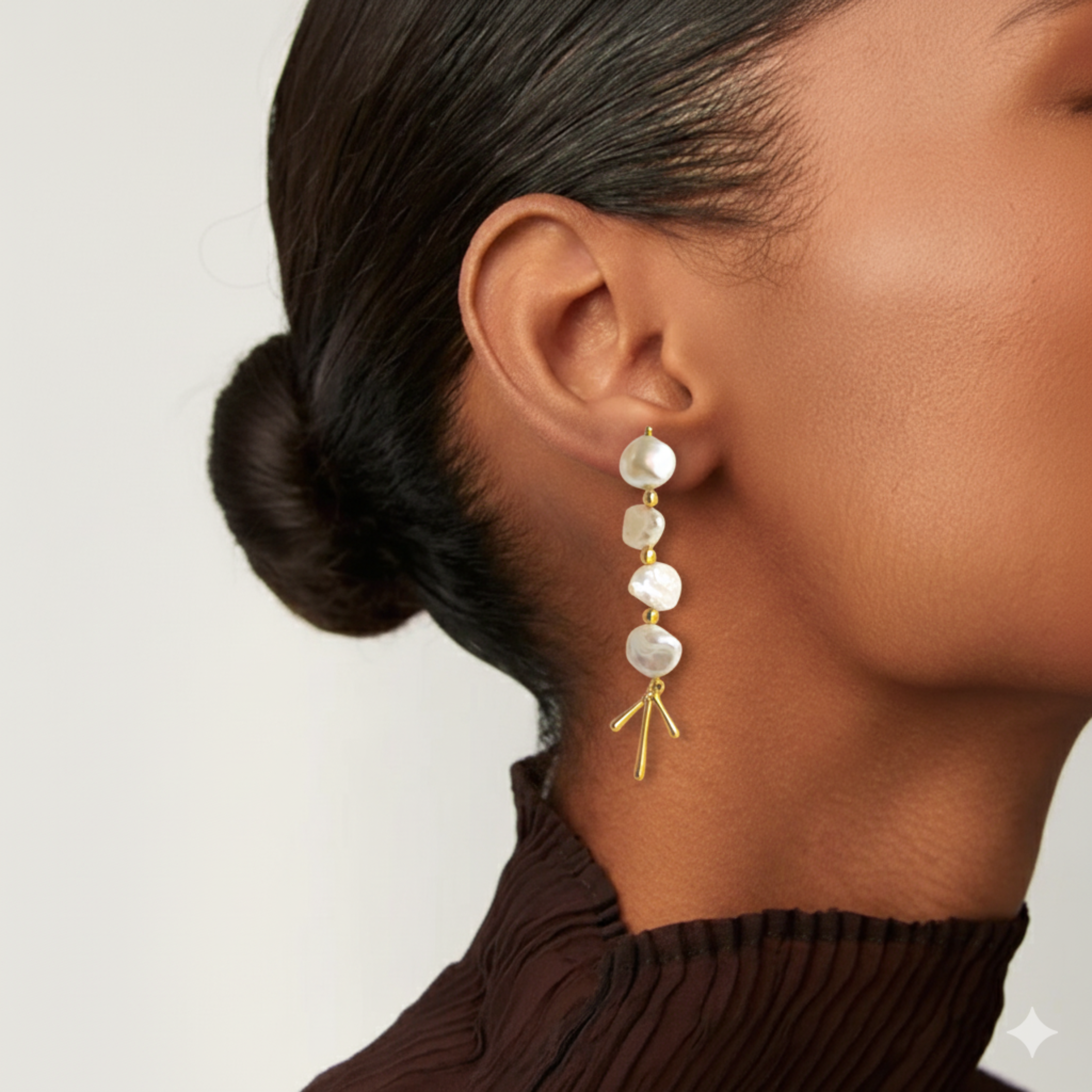 Baroque Pearl Sculptural Drop Earrings