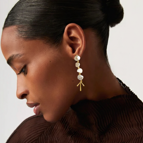 Baroque Pearl Sculptural Drop Earrings