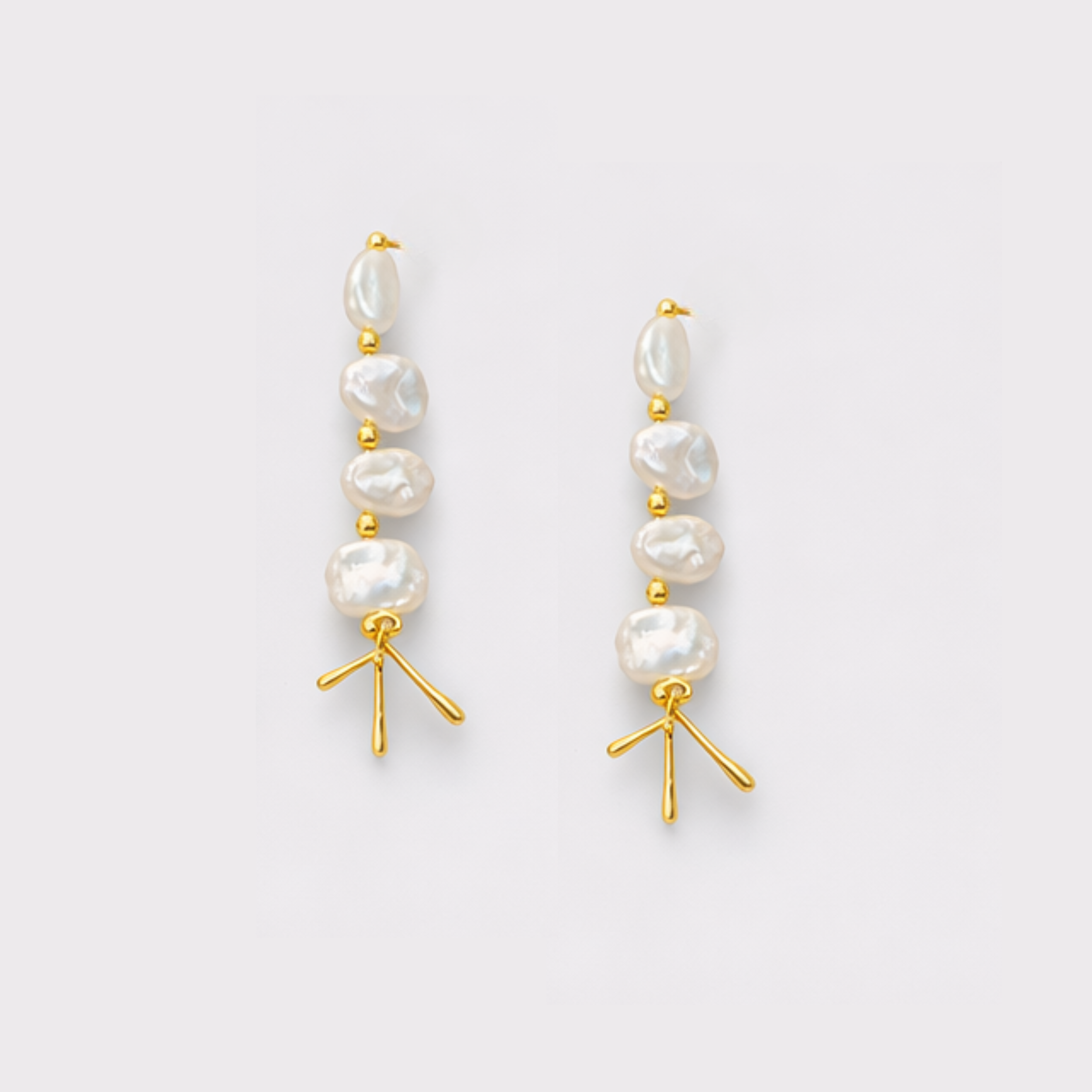 Baroque Pearl Sculptural Drop Earrings