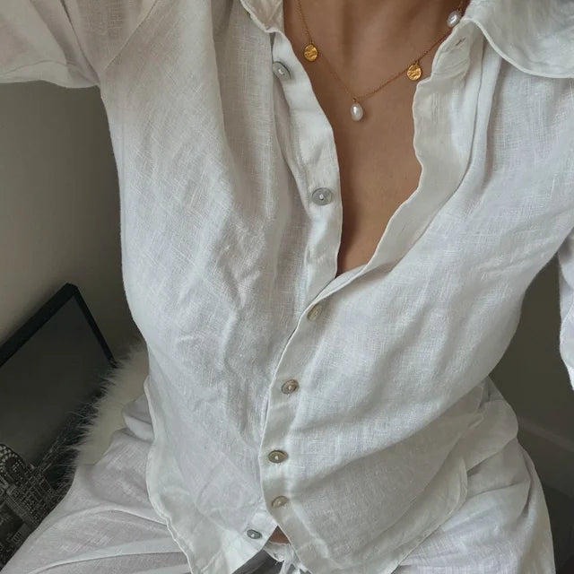 Baroque Pearl Station Chain Necklace