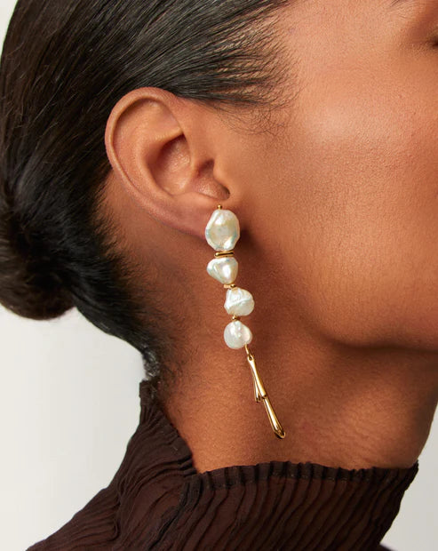 Baroque Pearl Sculptural Drop Earrings